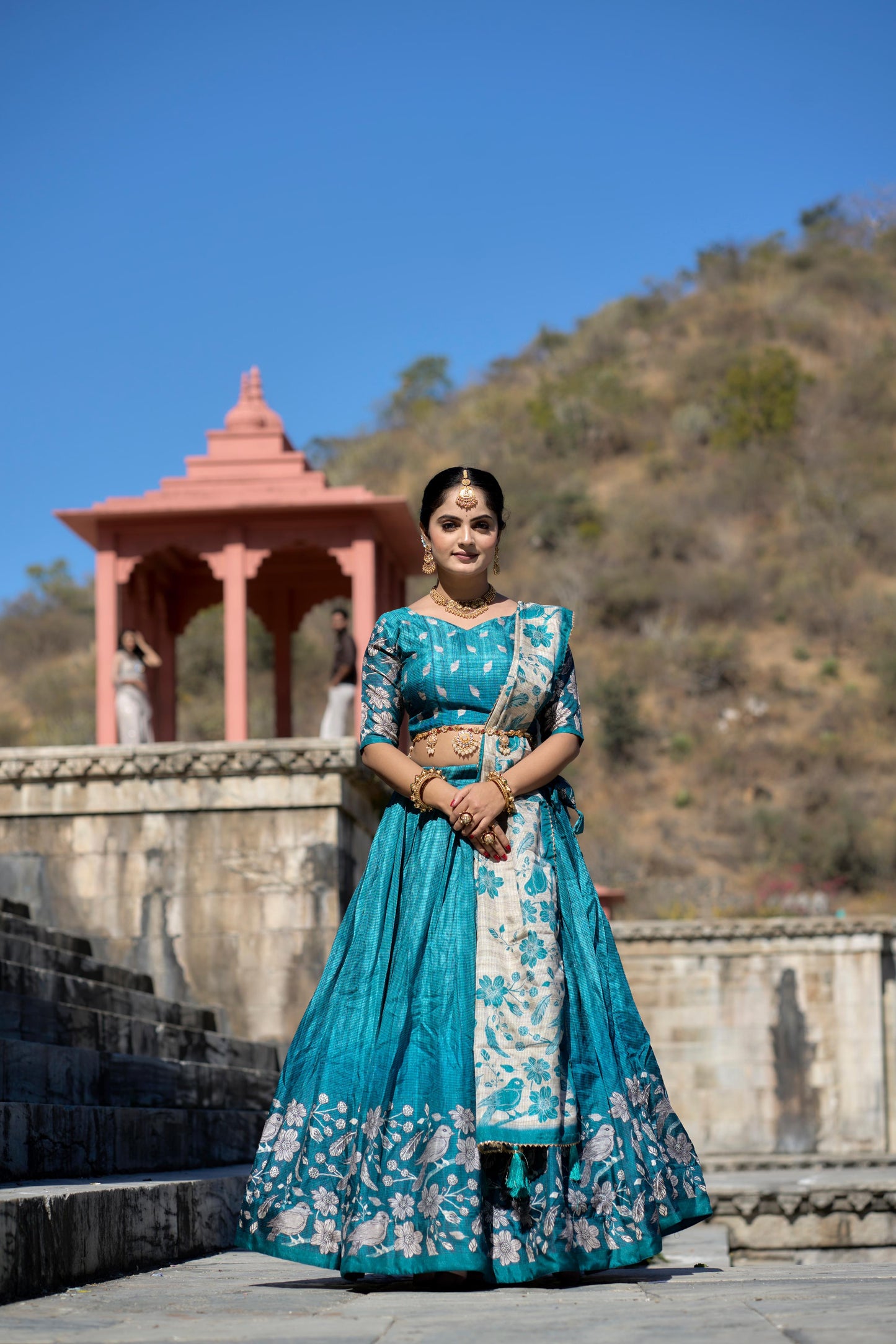 Stunning Pure Manipuri Silk Printed Lehenga Choli Set - INDIAN ELEGANCE