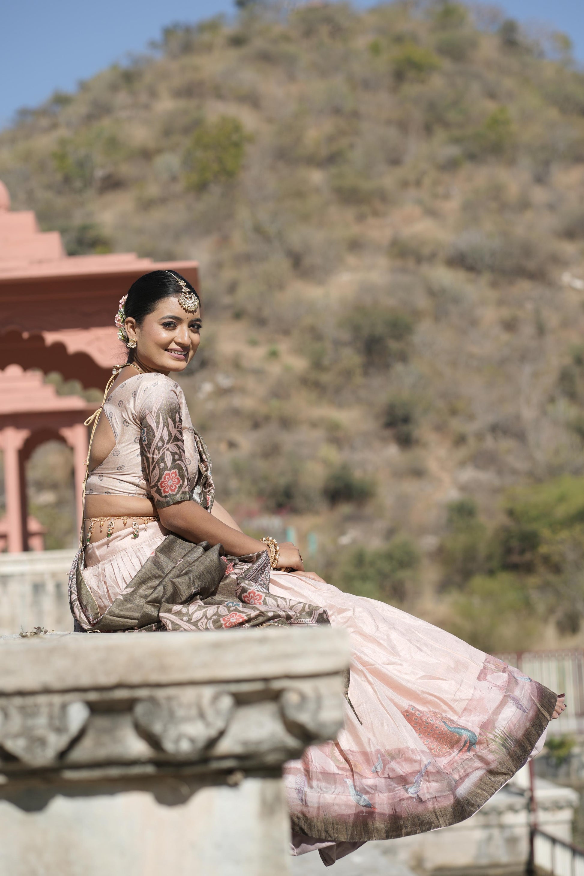 Graceful Pure Manipuri Silk Printed Designer Lehenga Choli Set - INDIAN ELEGANCE