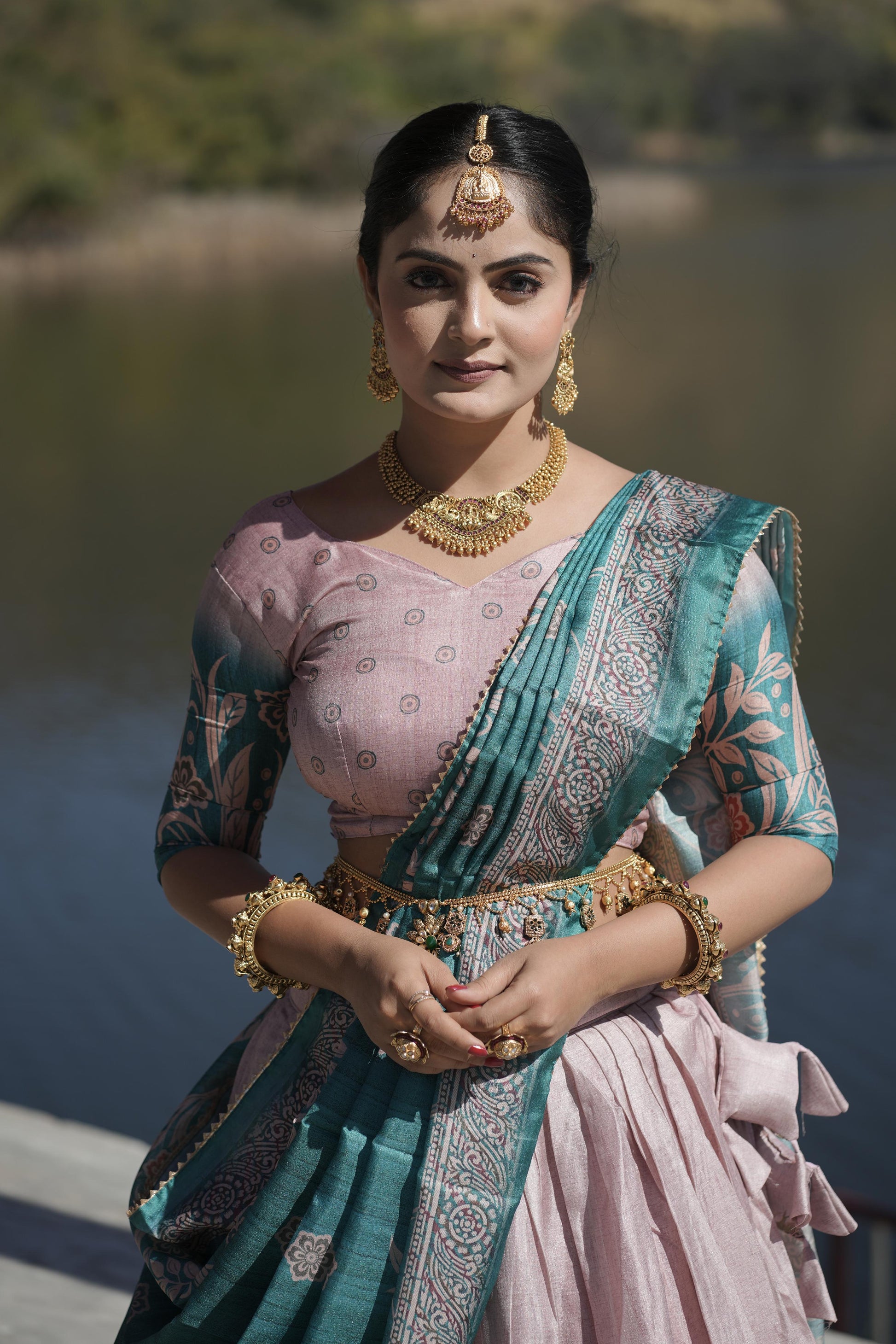 Graceful Pure Manipuri Silk Printed Designer Lehenga Choli Set - INDIAN ELEGANCE