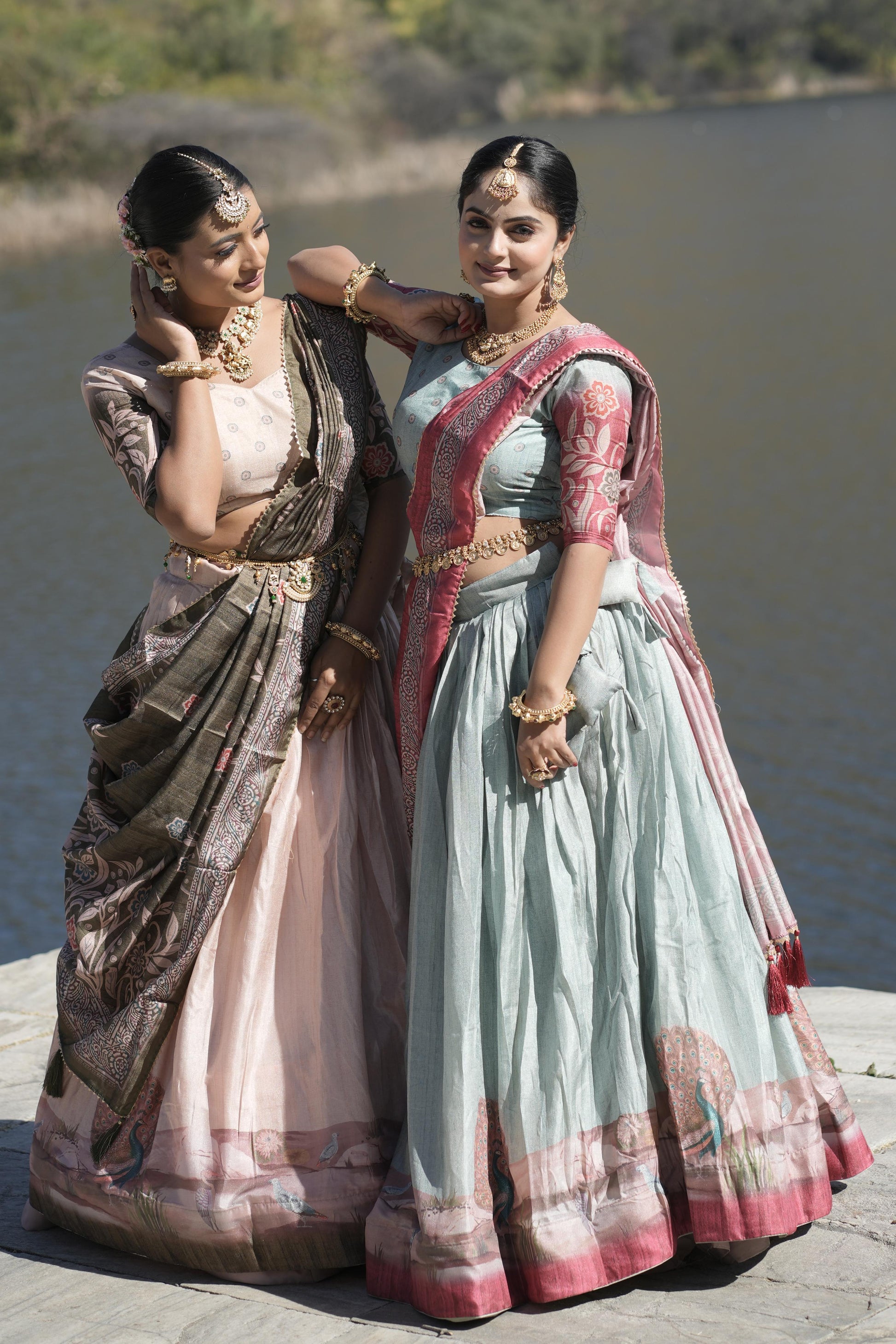 Graceful Pure Manipuri Silk Printed Designer Lehenga Choli Set - INDIAN ELEGANCE