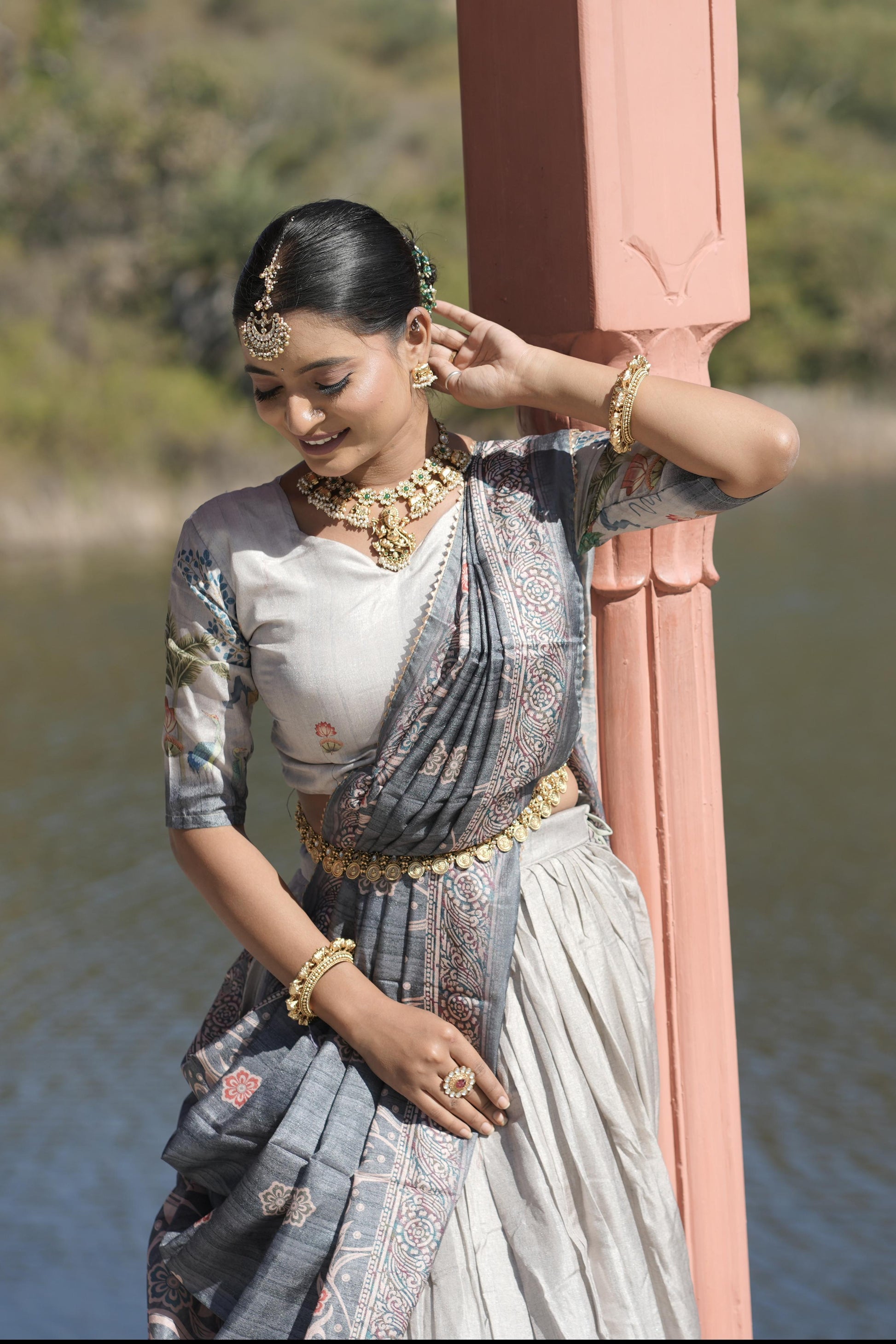 Graceful Pure Manipuri Silk Printed Designer Lehenga Choli Set - INDIAN ELEGANCE
