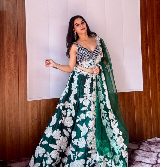 Exquisite Kasturi Silk Georgette Lehenga Set – A Perfect Blend of Glamour & Tradition