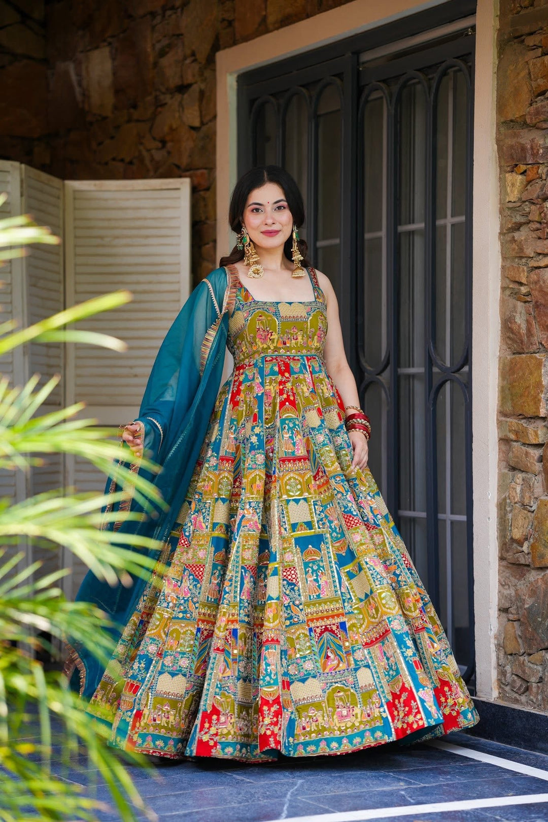 Classic Festival Wear Maxi Dress – INDIAN ELEGANCE