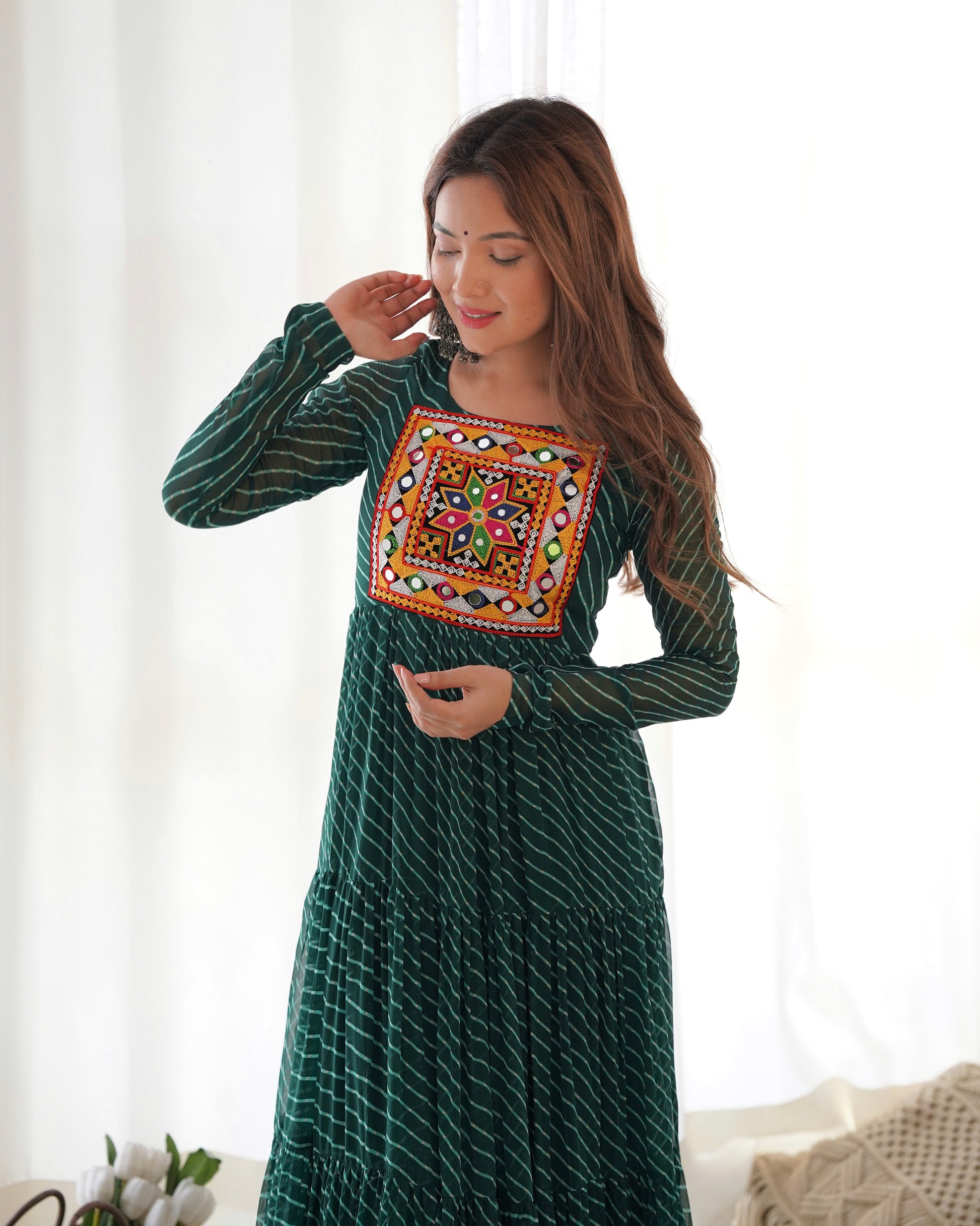 Arresting Navratri Wear Fully Stitched Designer Gown - INDIAN ELEGANCE