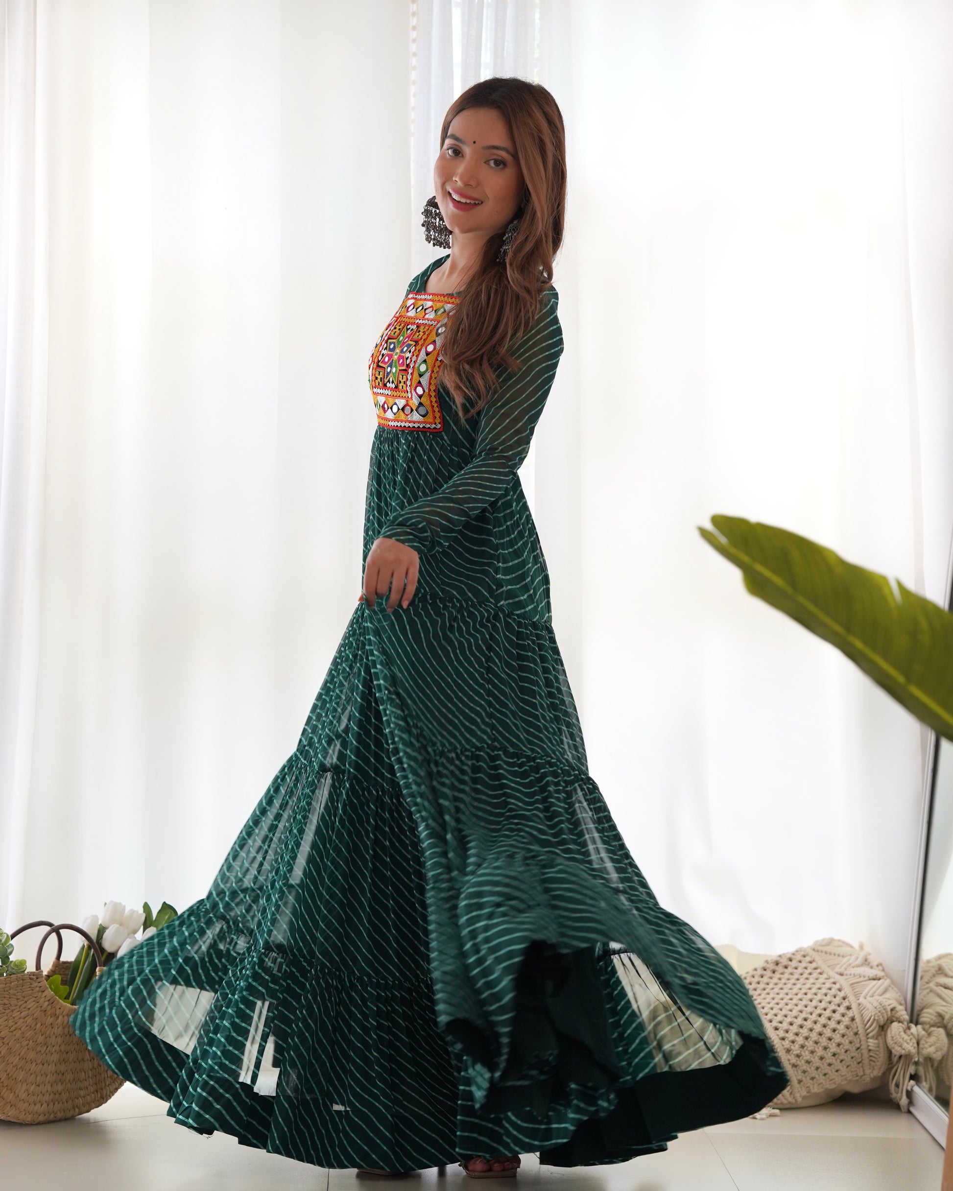 Arresting Navratri Wear Fully Stitched Designer Gown - INDIAN ELEGANCE