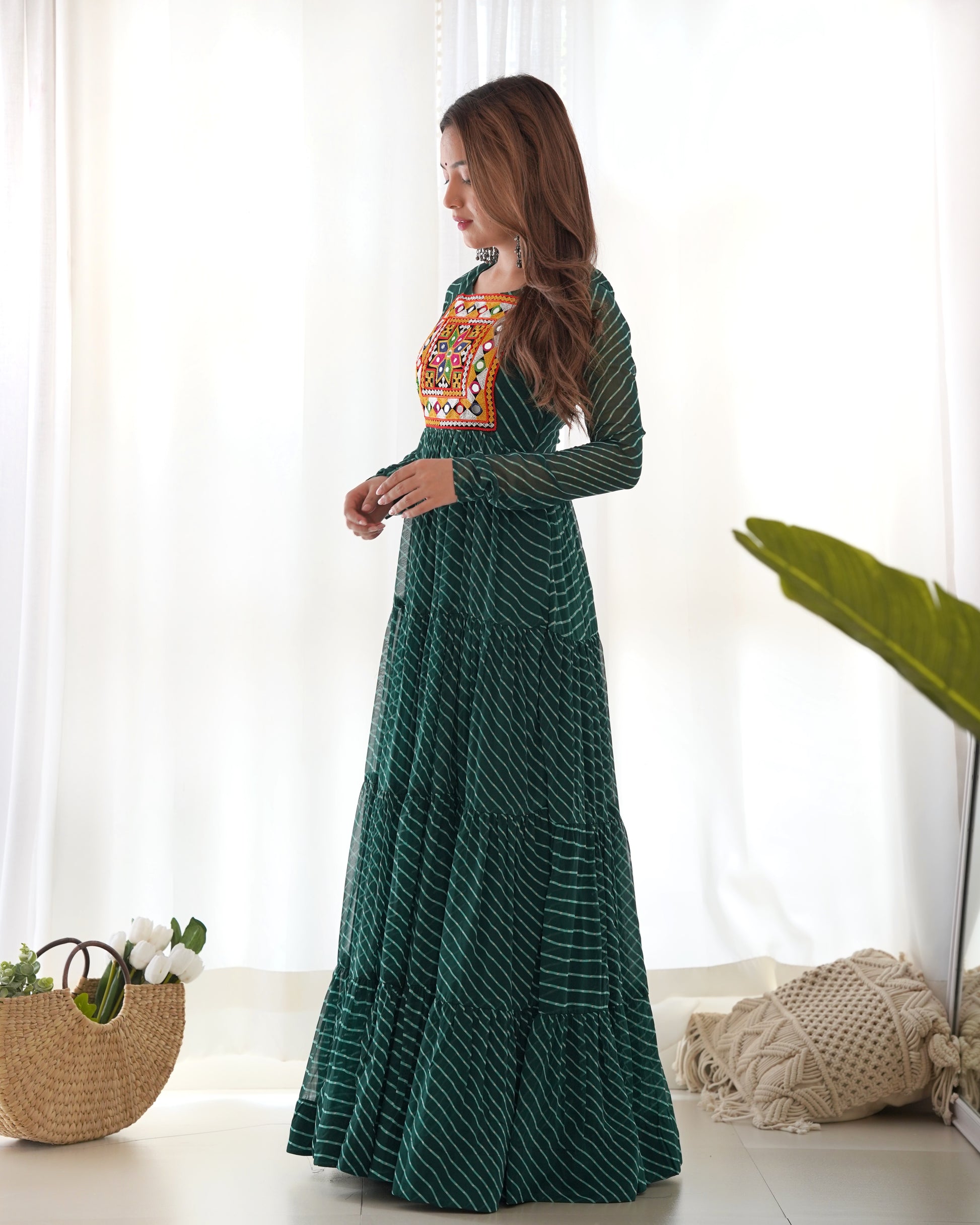 Arresting Navratri Wear Fully Stitched Designer Gown - INDIAN ELEGANCE