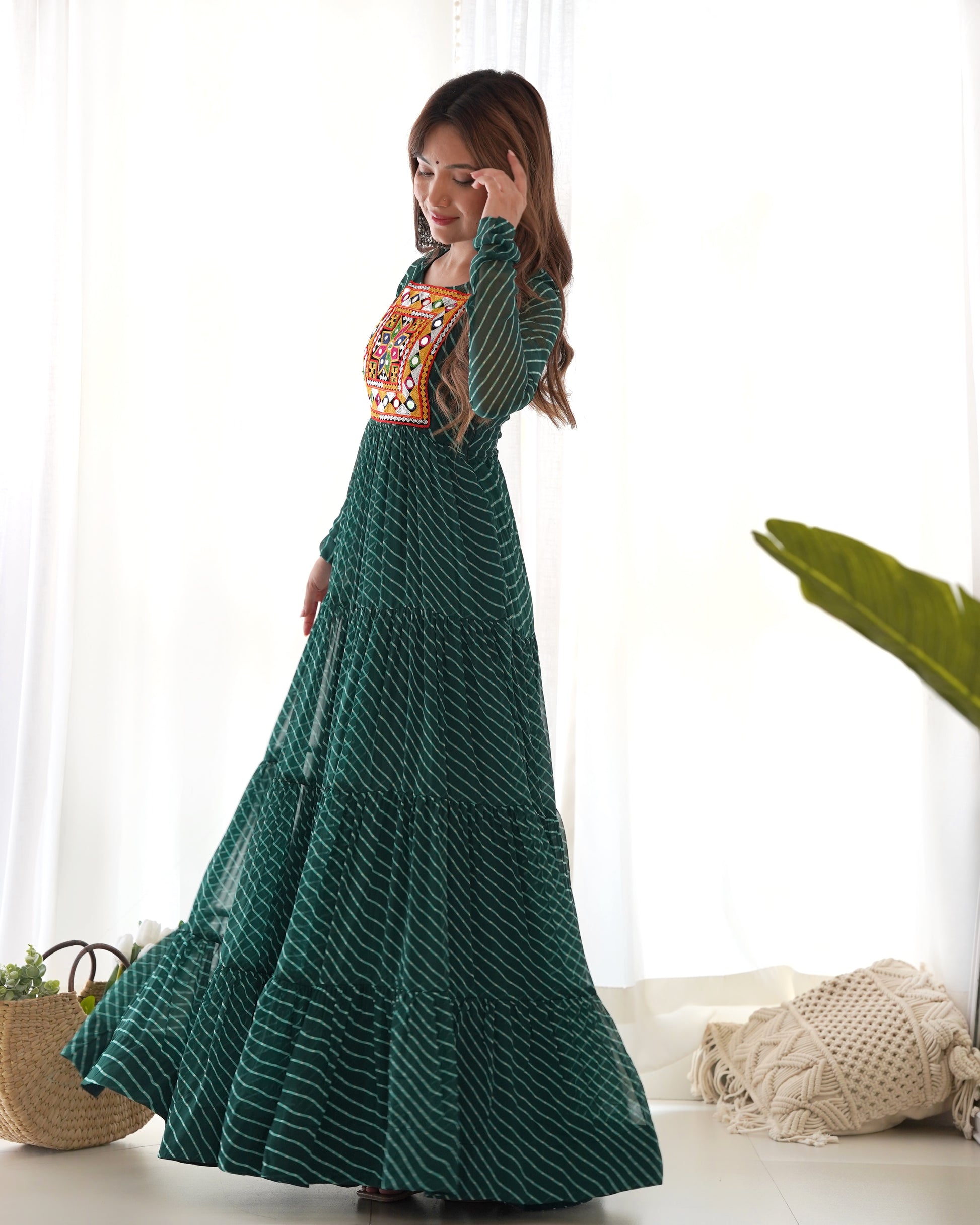Arresting Navratri Wear Fully Stitched Designer Gown - INDIAN ELEGANCE