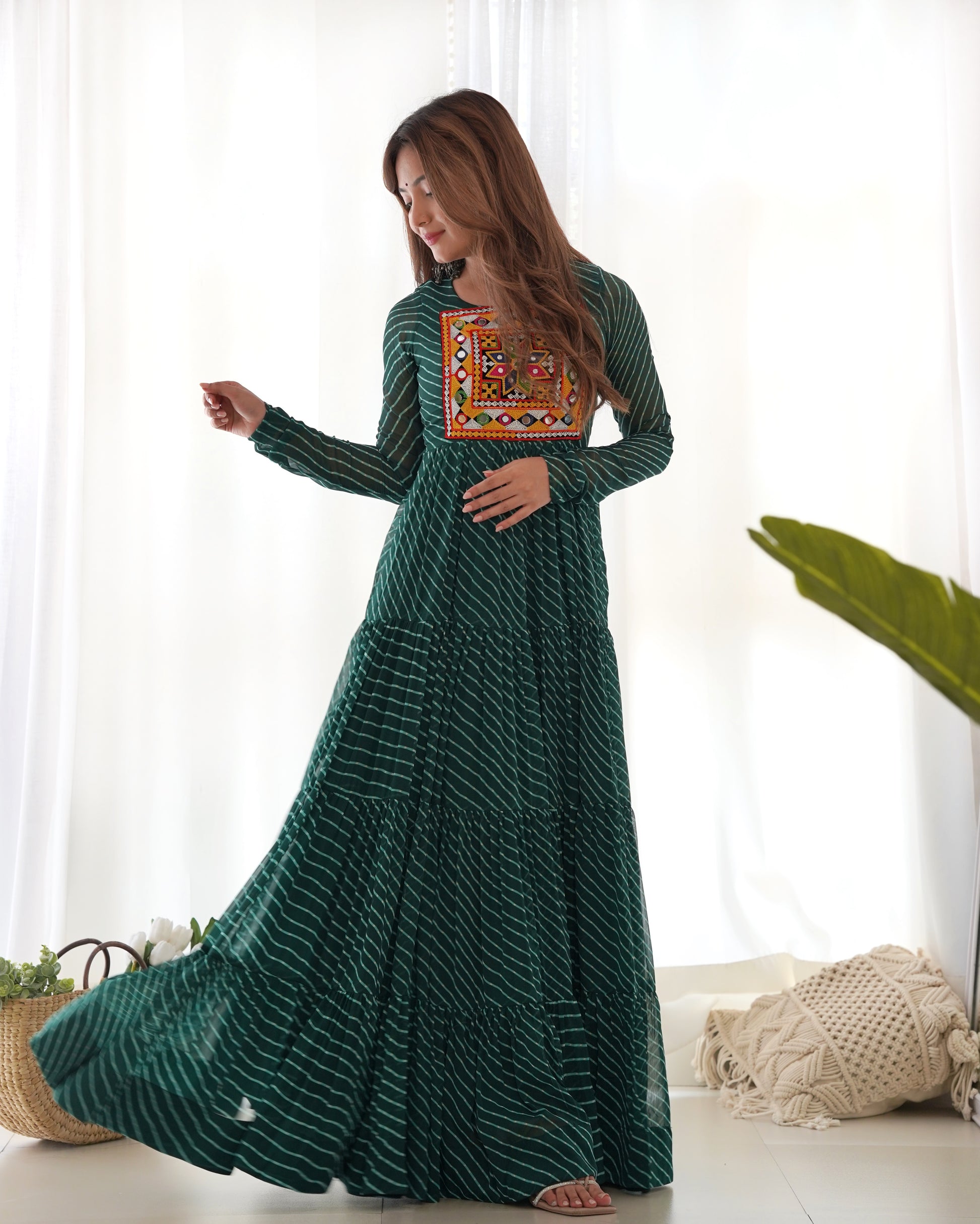 Arresting Navratri Wear Fully Stitched Designer Gown - INDIAN ELEGANCE