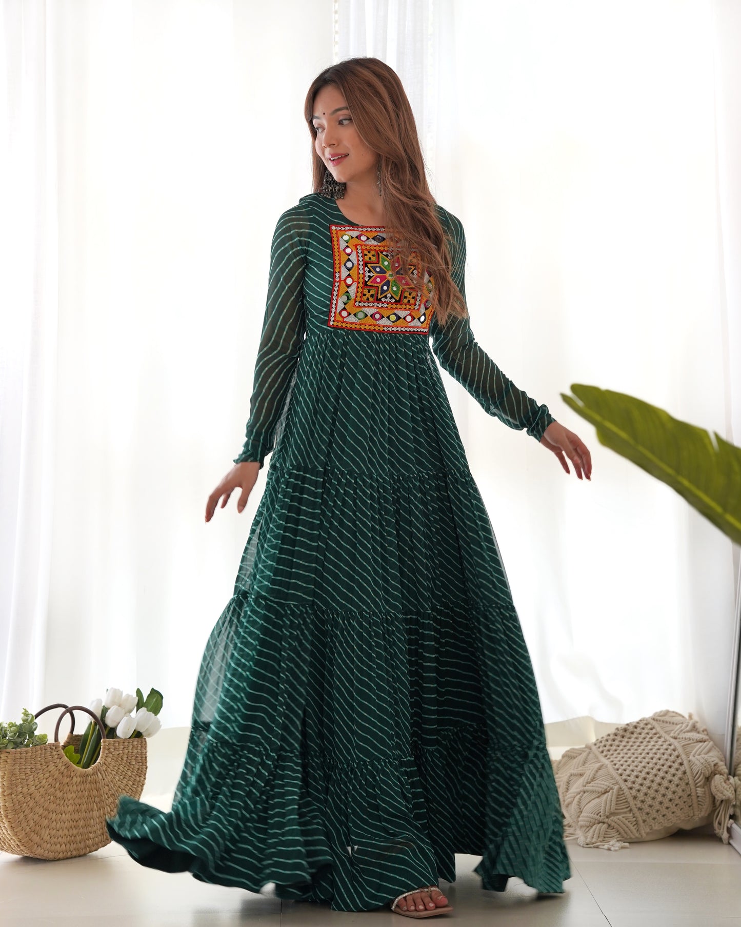 Arresting Navratri Wear Fully Stitched Designer Gown - INDIAN ELEGANCE
