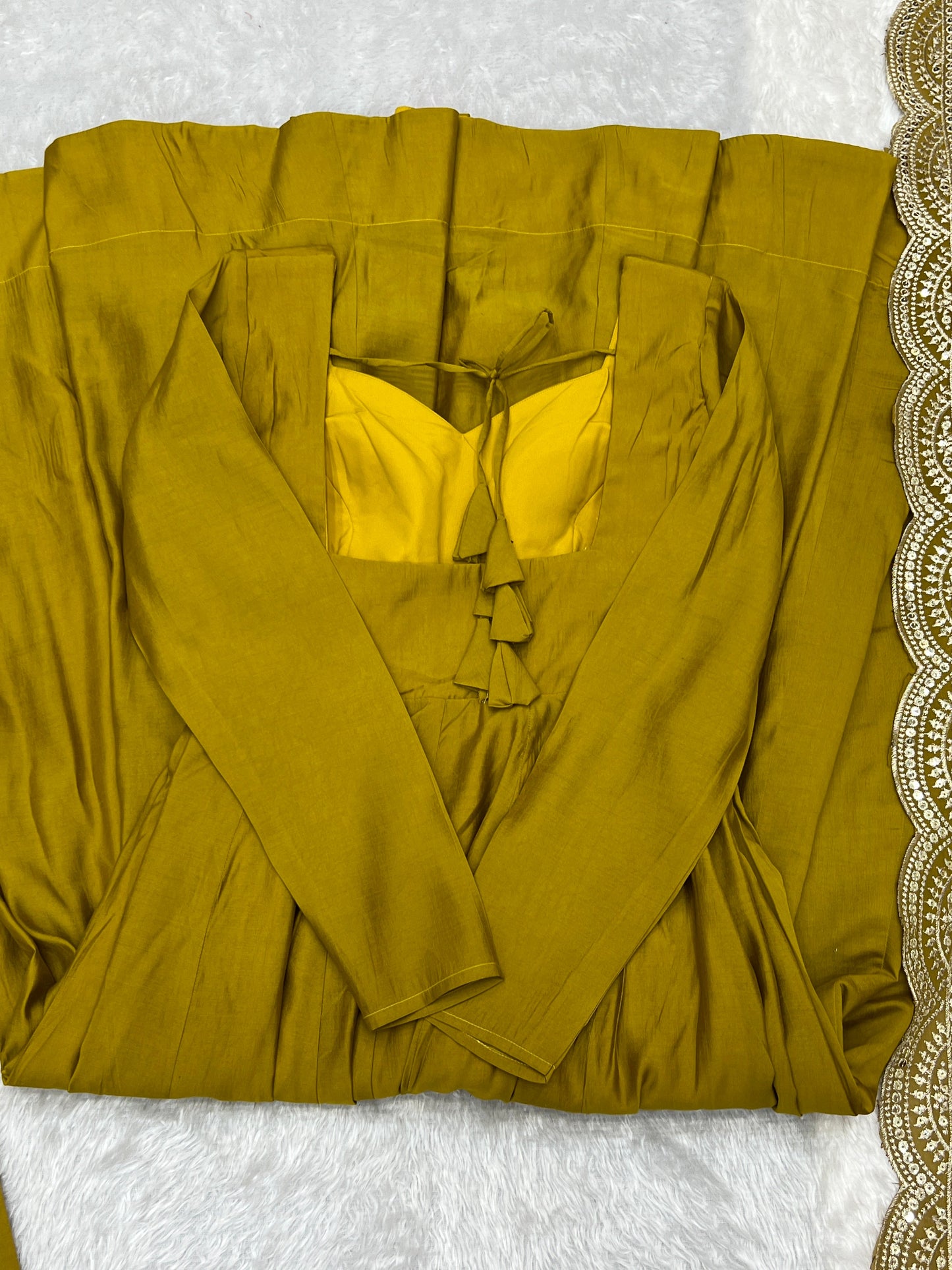 Exquisite Pure Romansilk Chanderi Designer Anarkali Pant Suit - INDIAN ELEGANCE