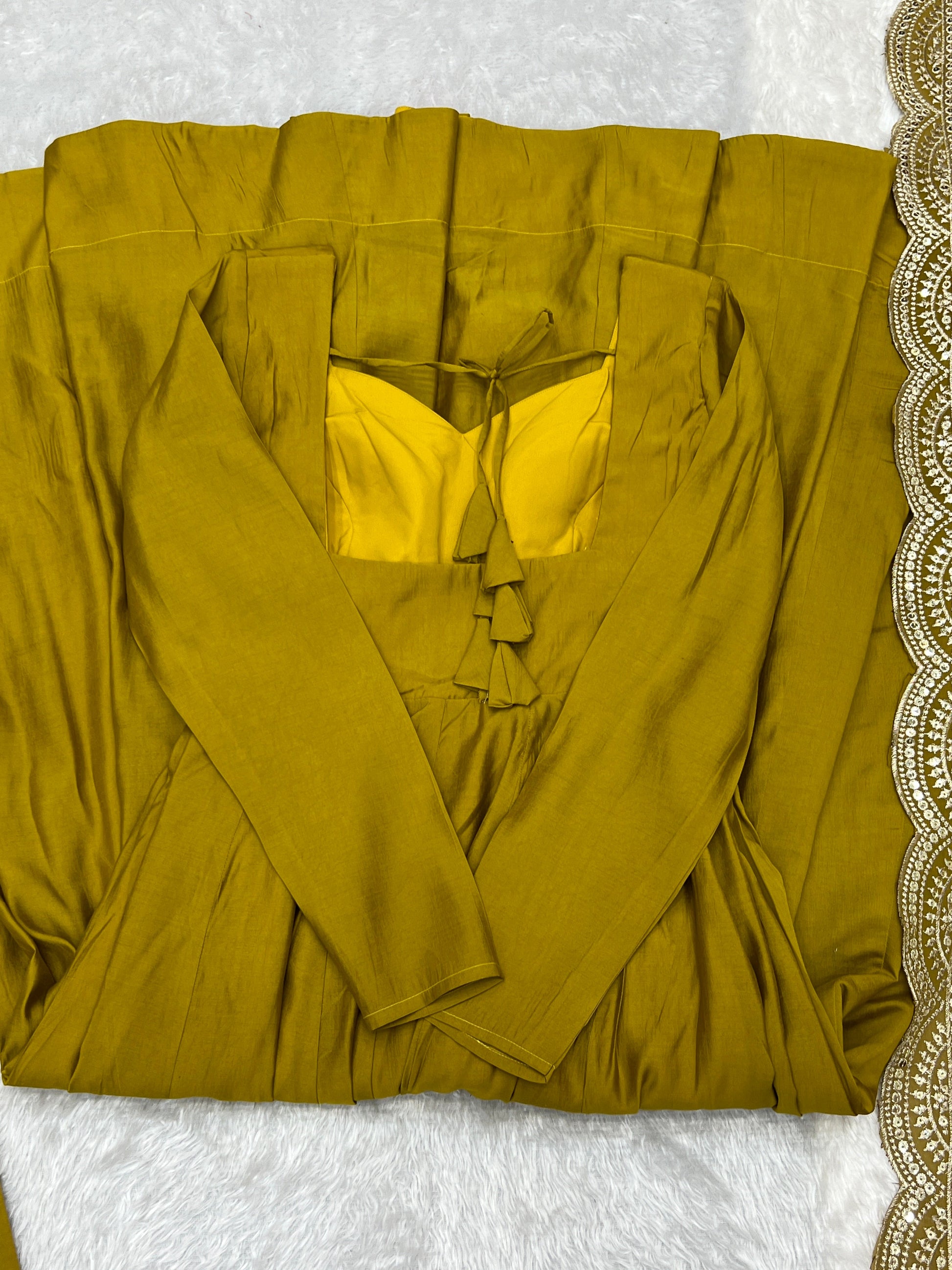 Exquisite Pure Romansilk Chanderi Designer Anarkali Pant Suit - INDIAN ELEGANCE