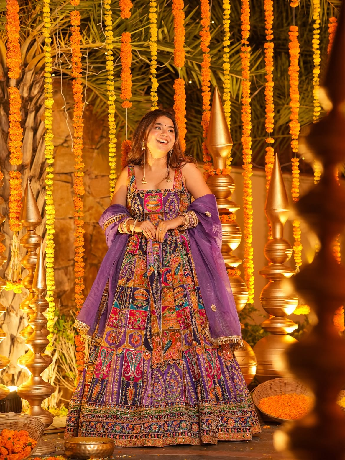 Premium Embroidered Crepe Anarkali Gown | Wedding & Party Wear