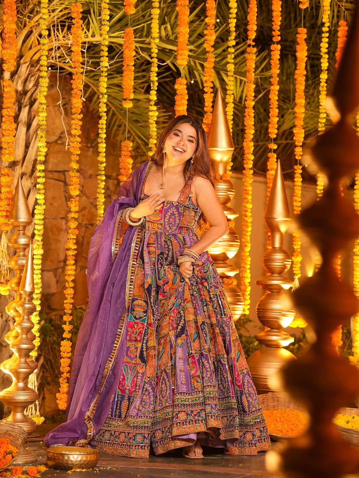 Premium Embroidered Crepe Anarkali Gown | Wedding & Party Wear