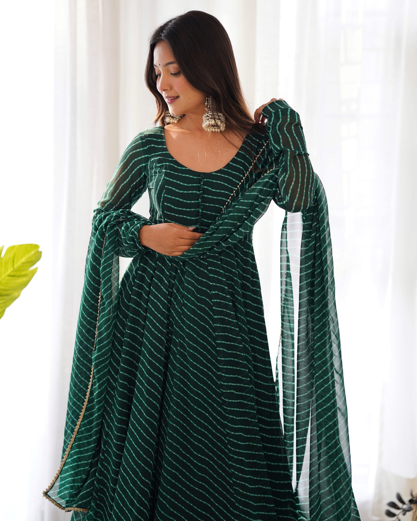 Splendid Faux Georgette Printed Fully Stitched Anarkali Pant Suit - INDIAN ELEGANCE