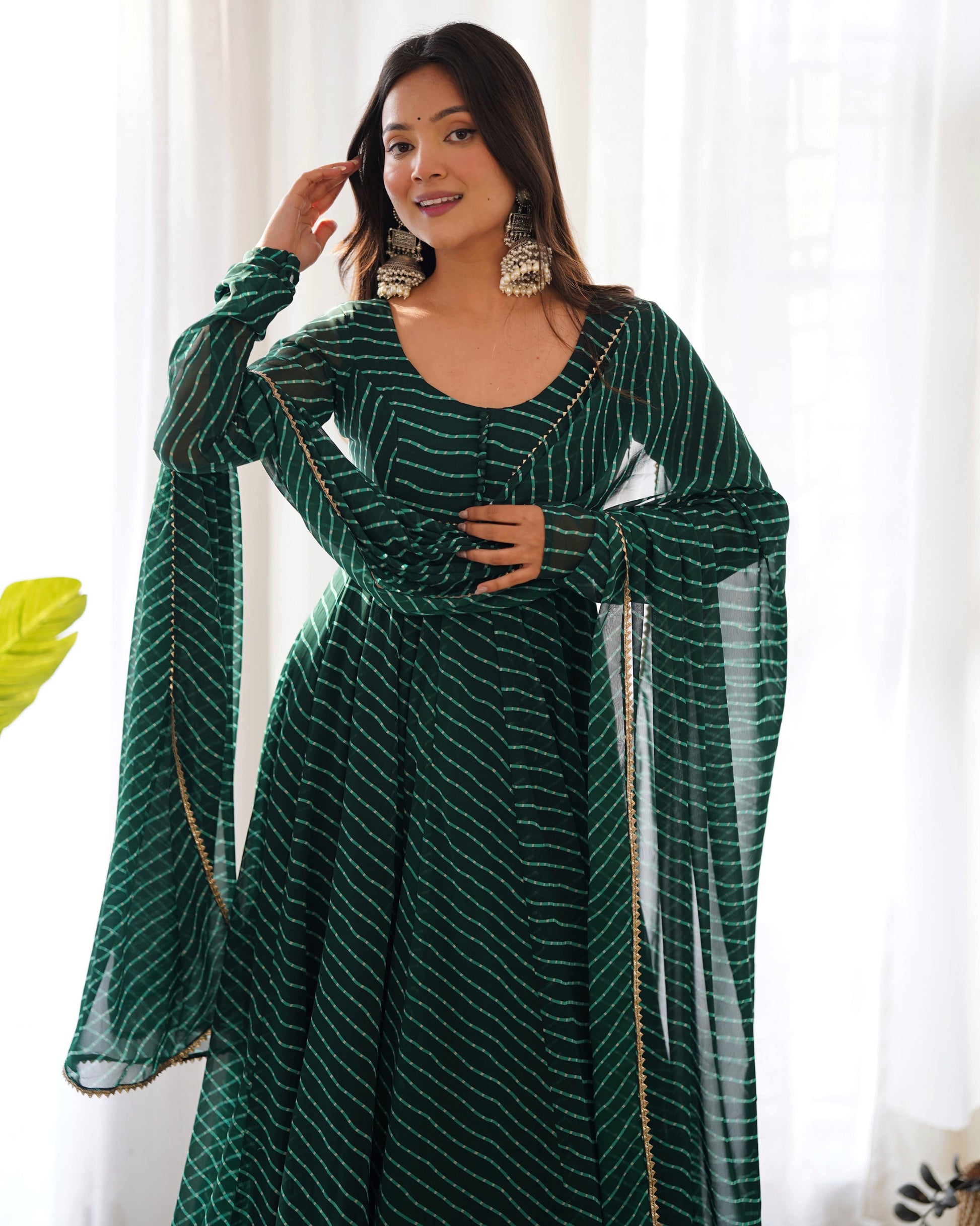 Splendid Faux Georgette Printed Fully Stitched Anarkali Pant Suit - INDIAN ELEGANCE