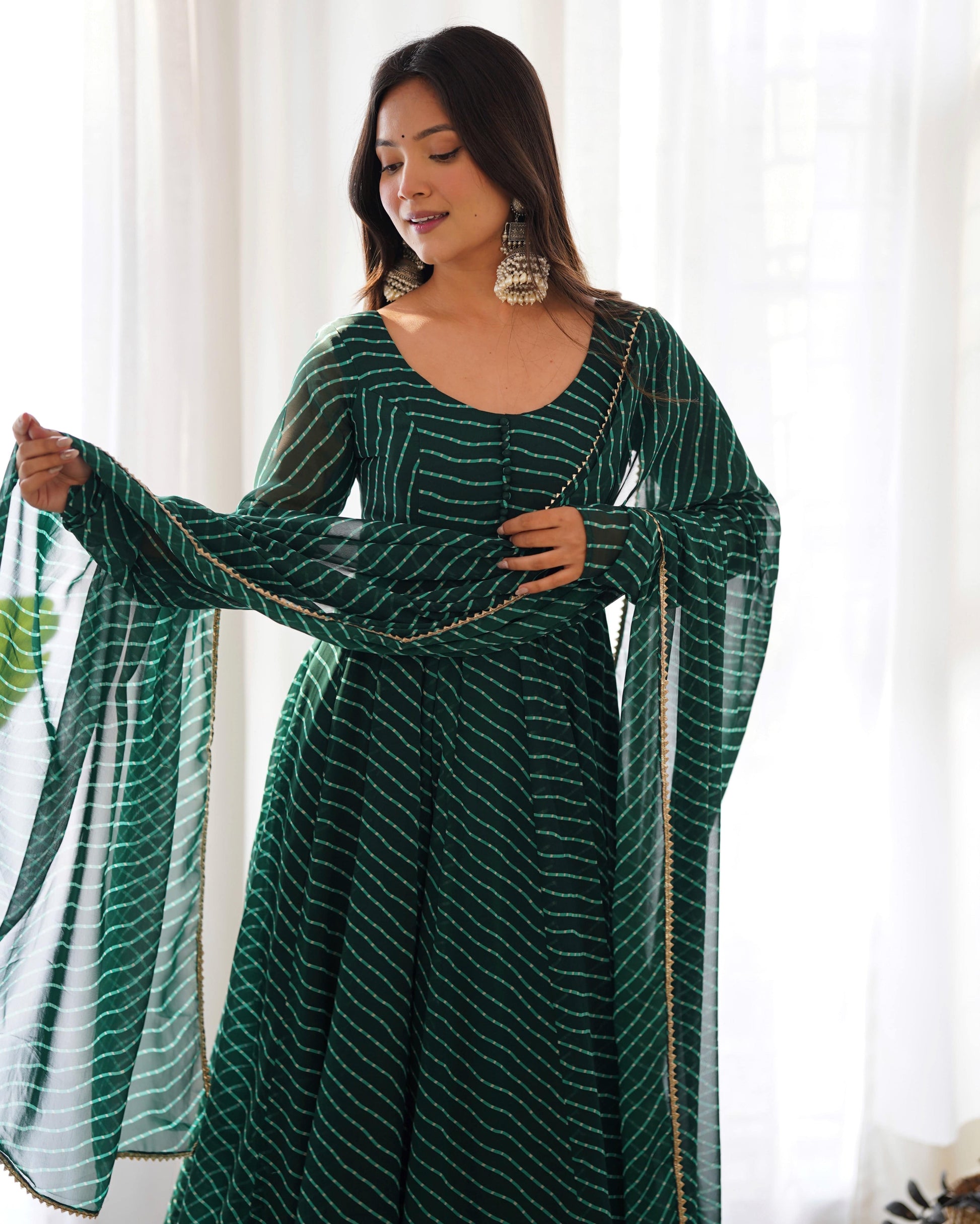 Splendid Faux Georgette Printed Fully Stitched Anarkali Pant Suit - INDIAN ELEGANCE