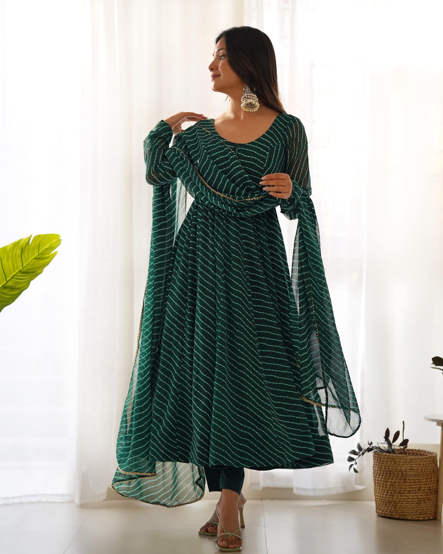 Splendid Faux Georgette Printed Fully Stitched Anarkali Pant Suit - INDIAN ELEGANCE
