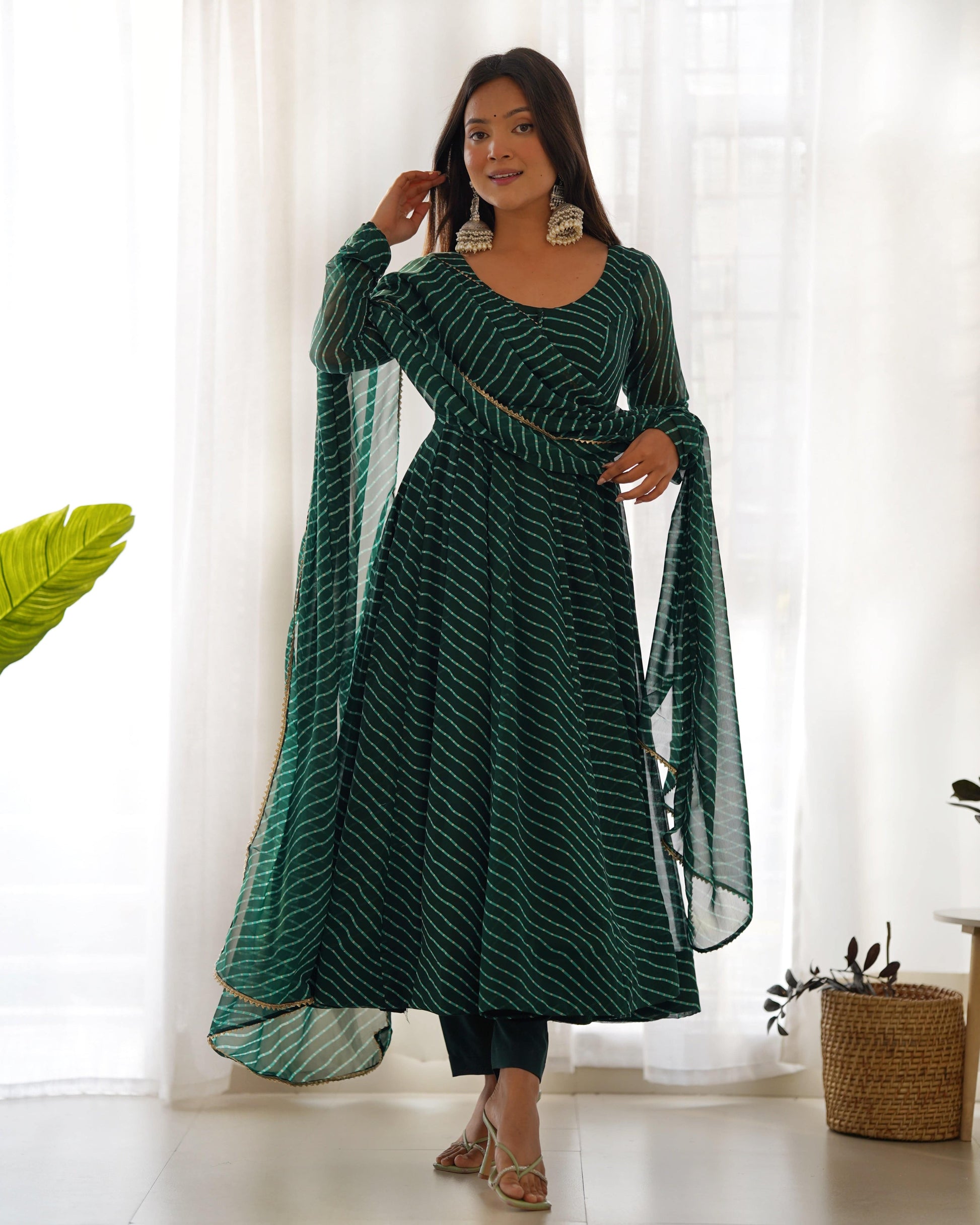 Splendid Faux Georgette Printed Fully Stitched Anarkali Pant Suit - INDIAN ELEGANCE