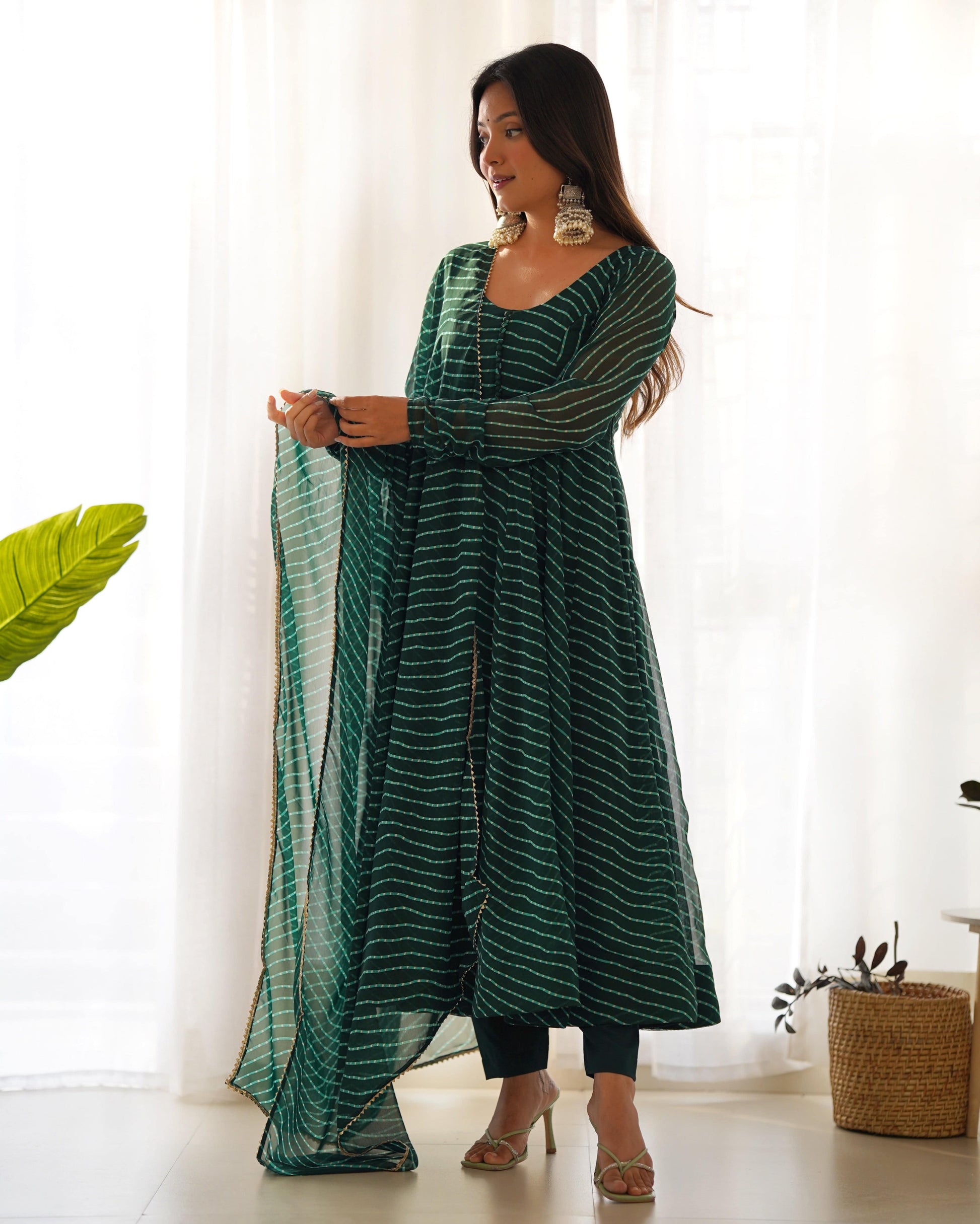 Splendid Faux Georgette Printed Fully Stitched Anarkali Pant Suit - INDIAN ELEGANCE
