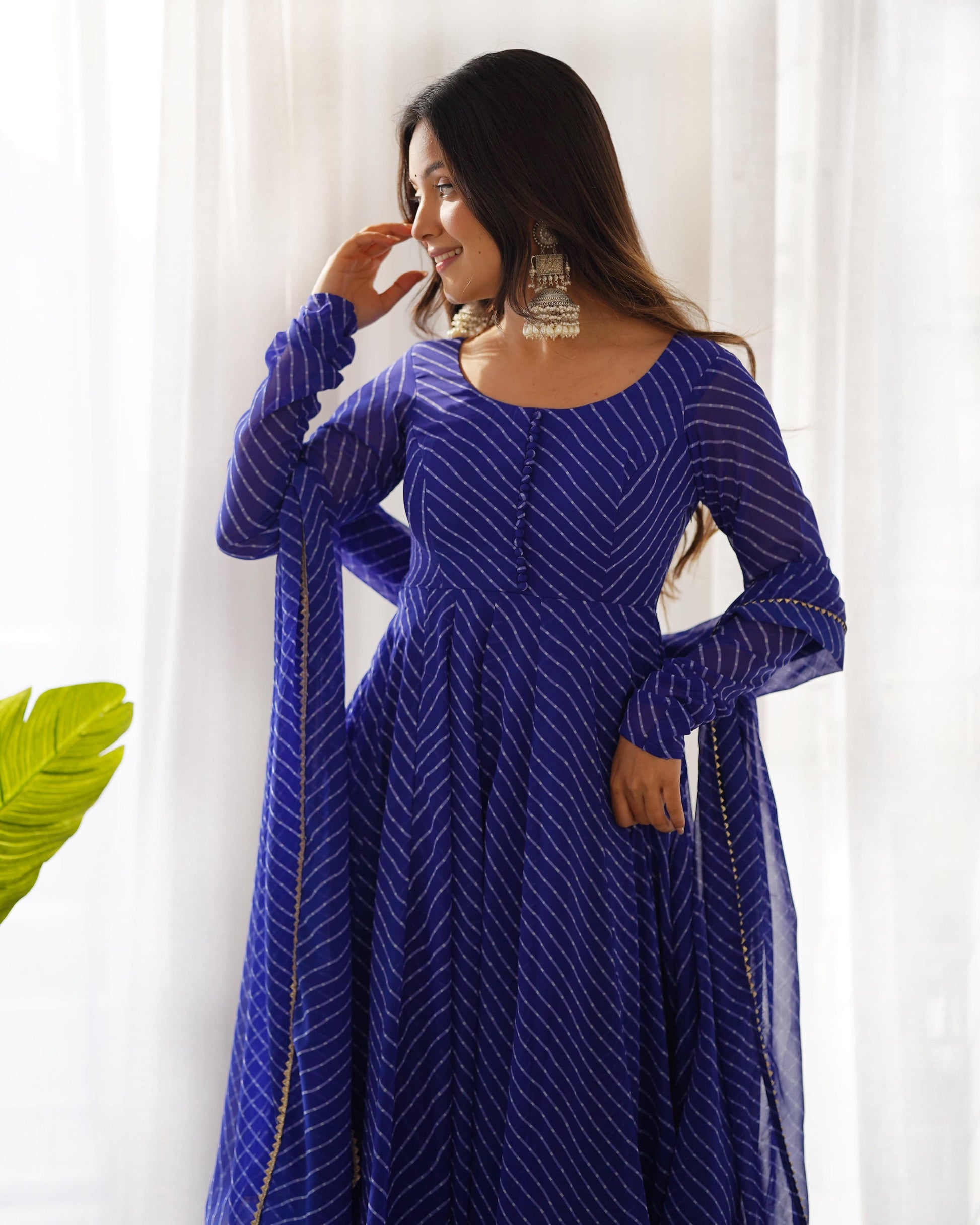Splendid Faux Georgette Printed Fully Stitched Anarkali Pant Suit - INDIAN ELEGANCE