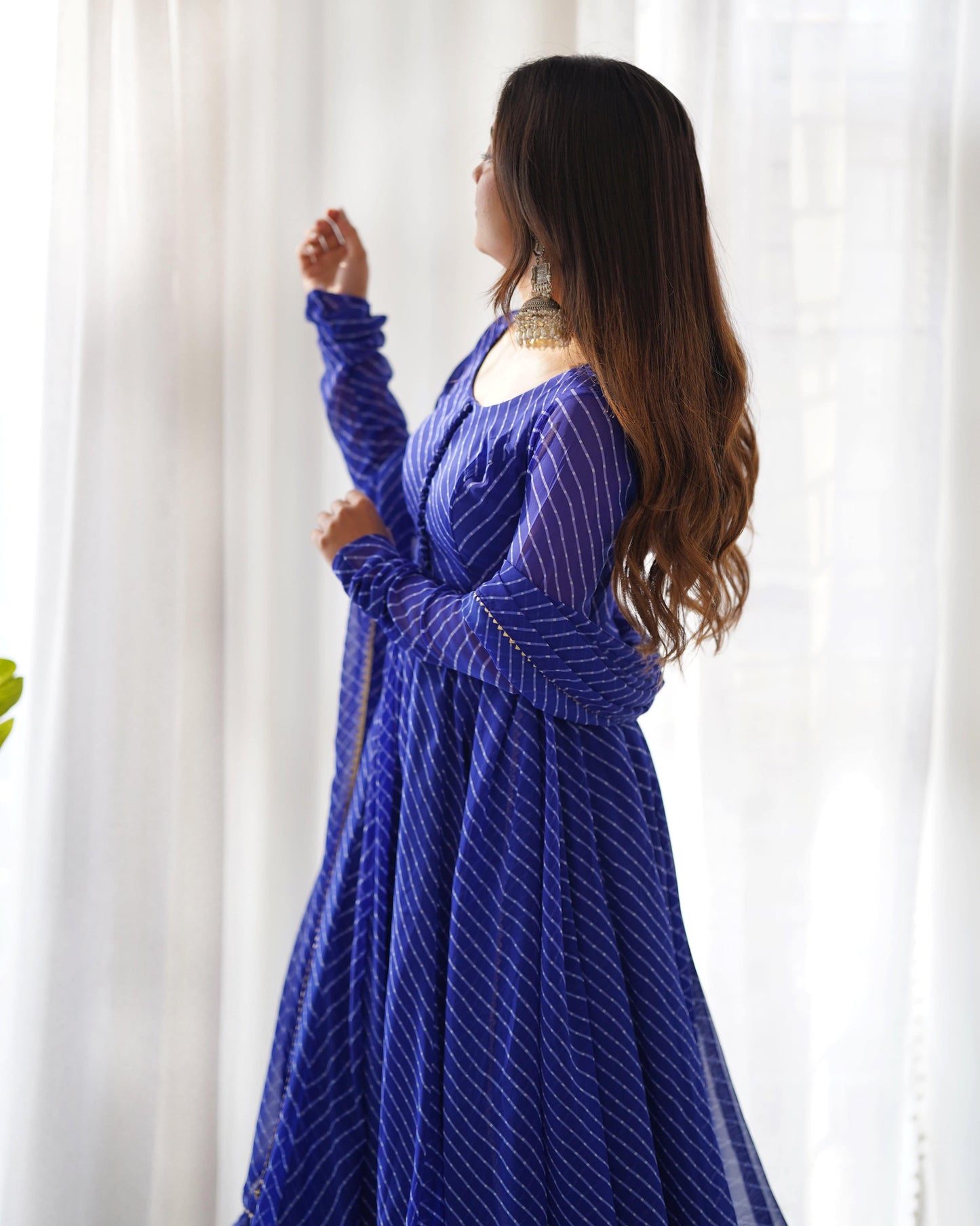 Splendid Faux Georgette Printed Fully Stitched Anarkali Pant Suit - INDIAN ELEGANCE