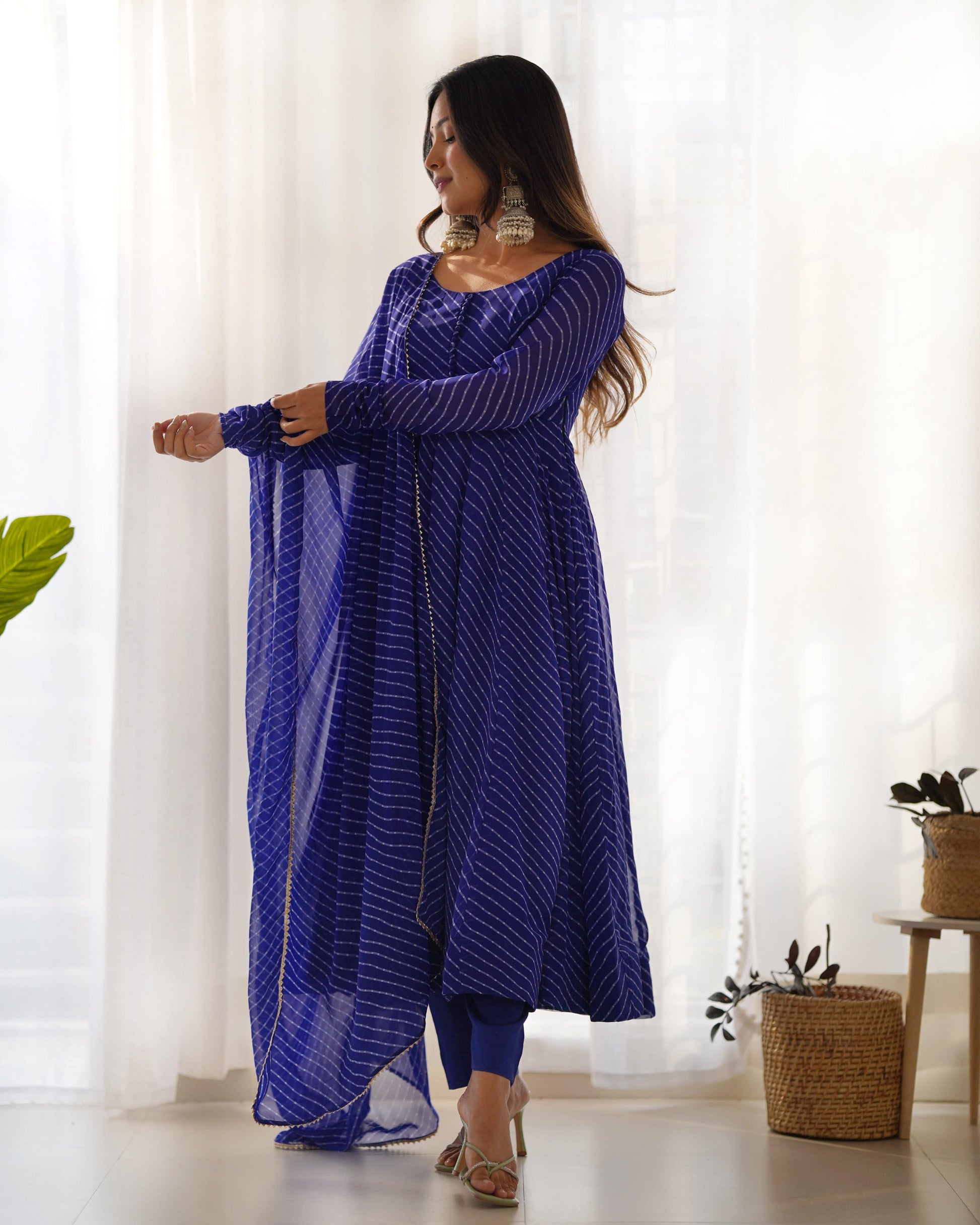Splendid Faux Georgette Printed Fully Stitched Anarkali Pant Suit - INDIAN ELEGANCE