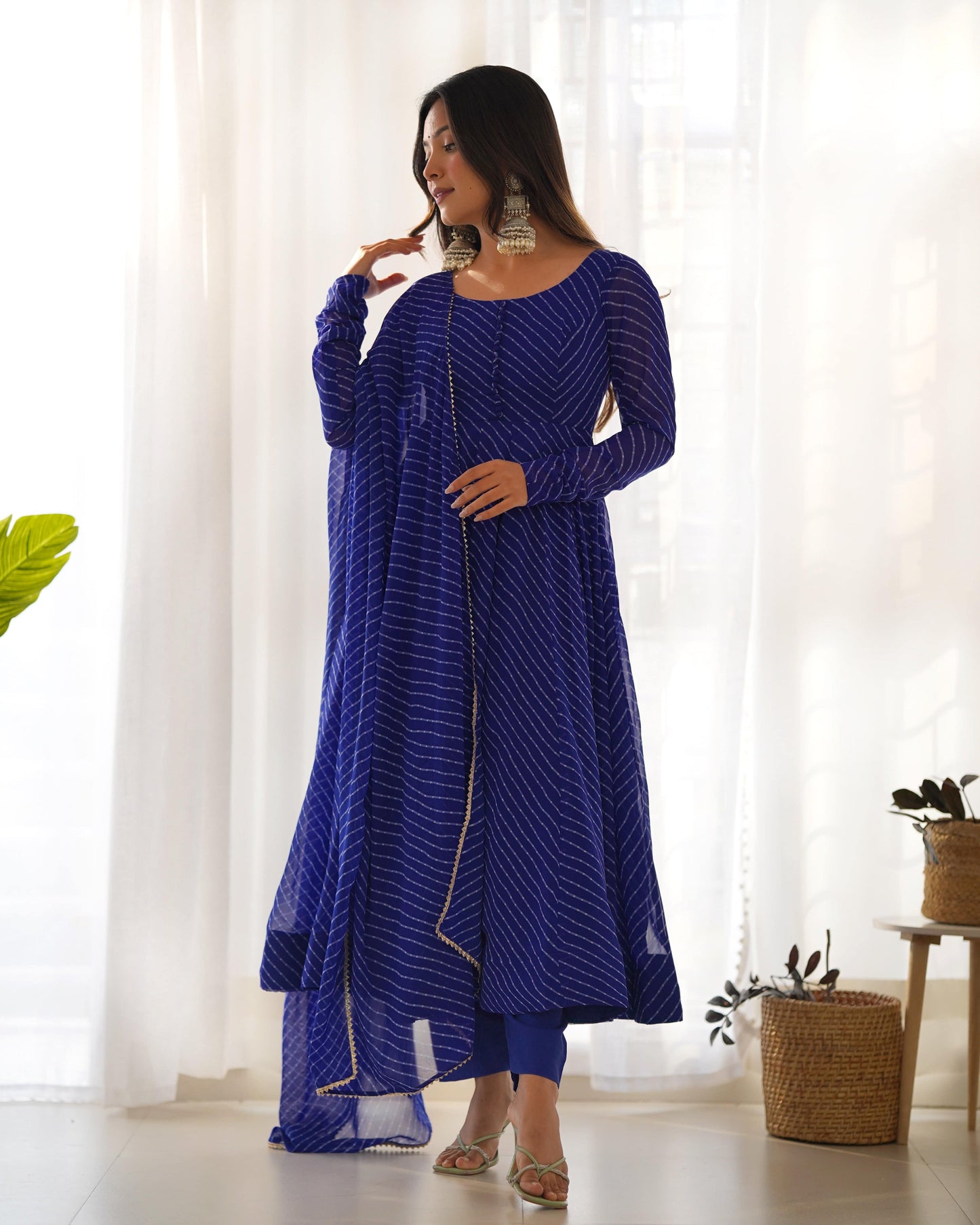 Splendid Faux Georgette Printed Fully Stitched Anarkali Pant Suit - INDIAN ELEGANCE