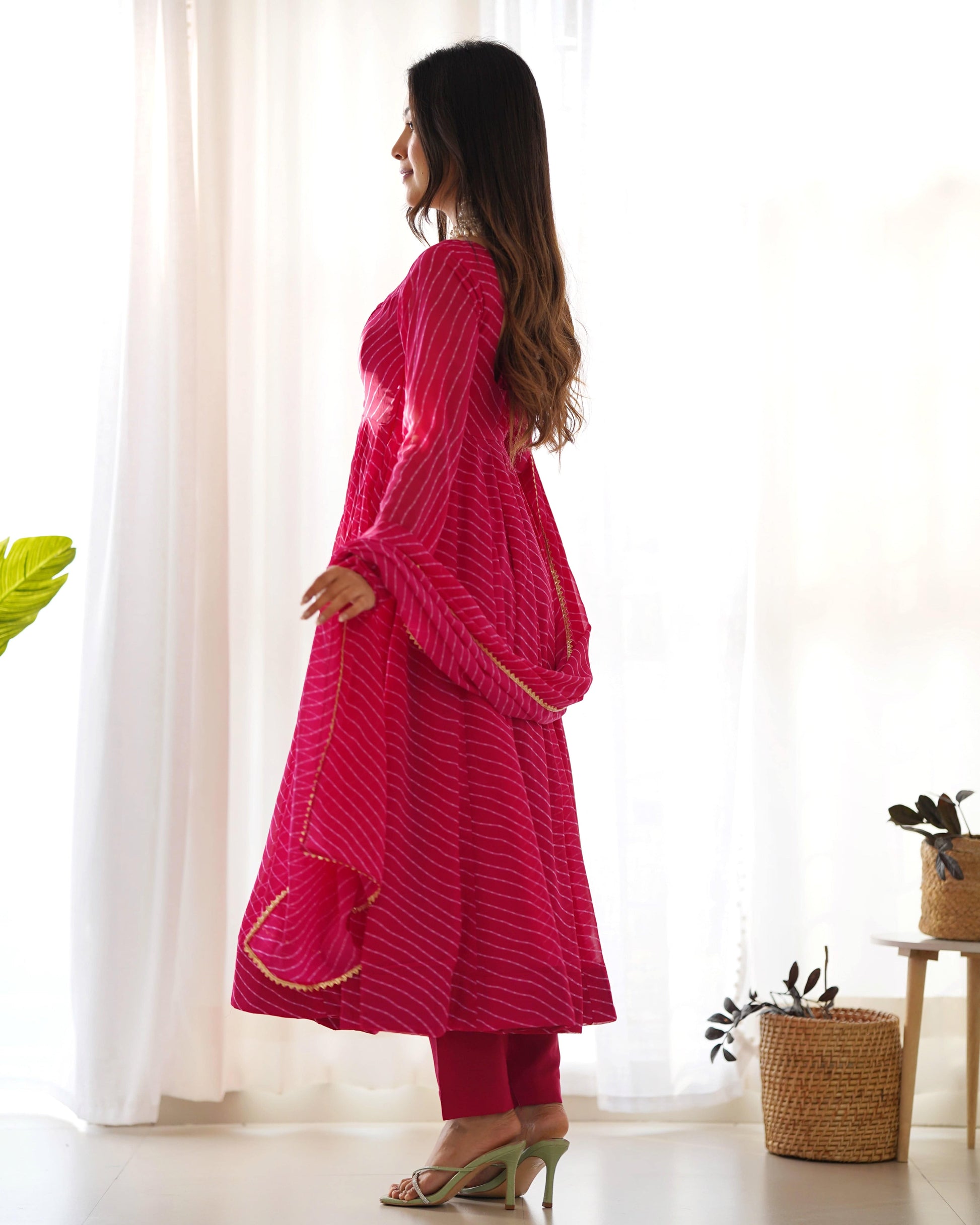 Splendid Faux Georgette Printed Fully Stitched Anarkali Pant Suit - INDIAN ELEGANCE
