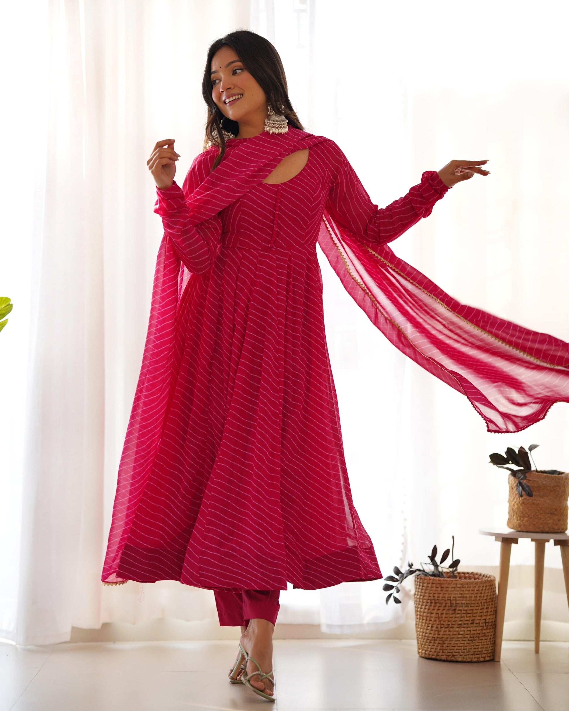Splendid Faux Georgette Printed Fully Stitched Anarkali Pant Suit - INDIAN ELEGANCE