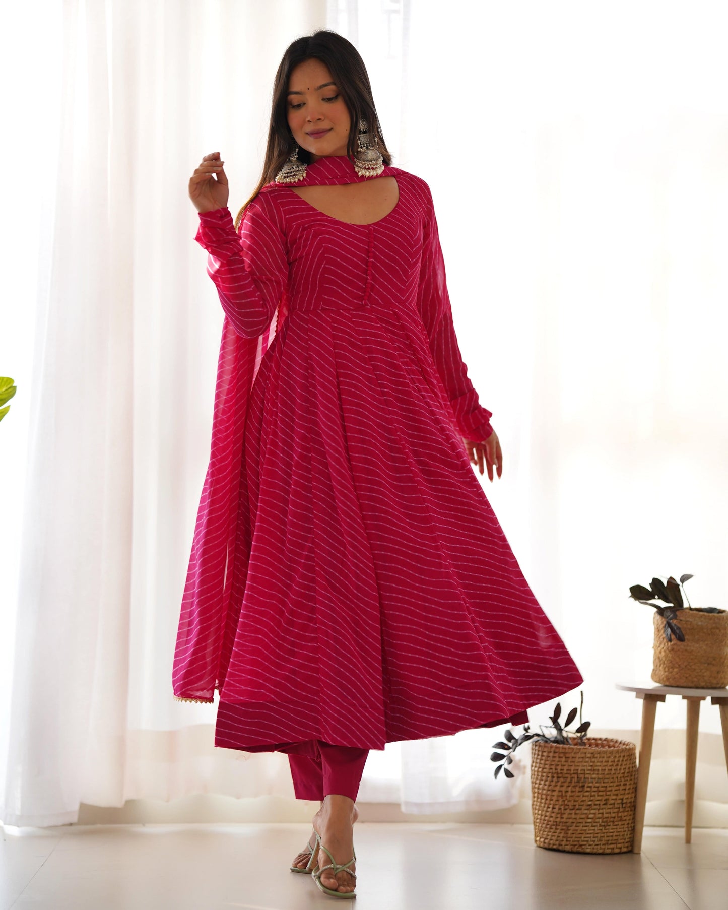 Splendid Faux Georgette Printed Fully Stitched Anarkali Pant Suit - INDIAN ELEGANCE