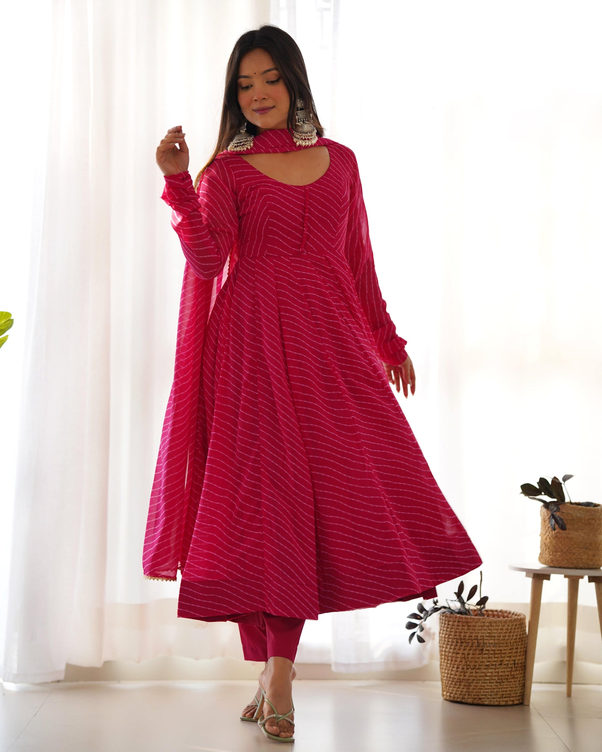 Splendid Faux Georgette Printed Fully Stitched Anarkali Pant Suit - INDIAN ELEGANCE