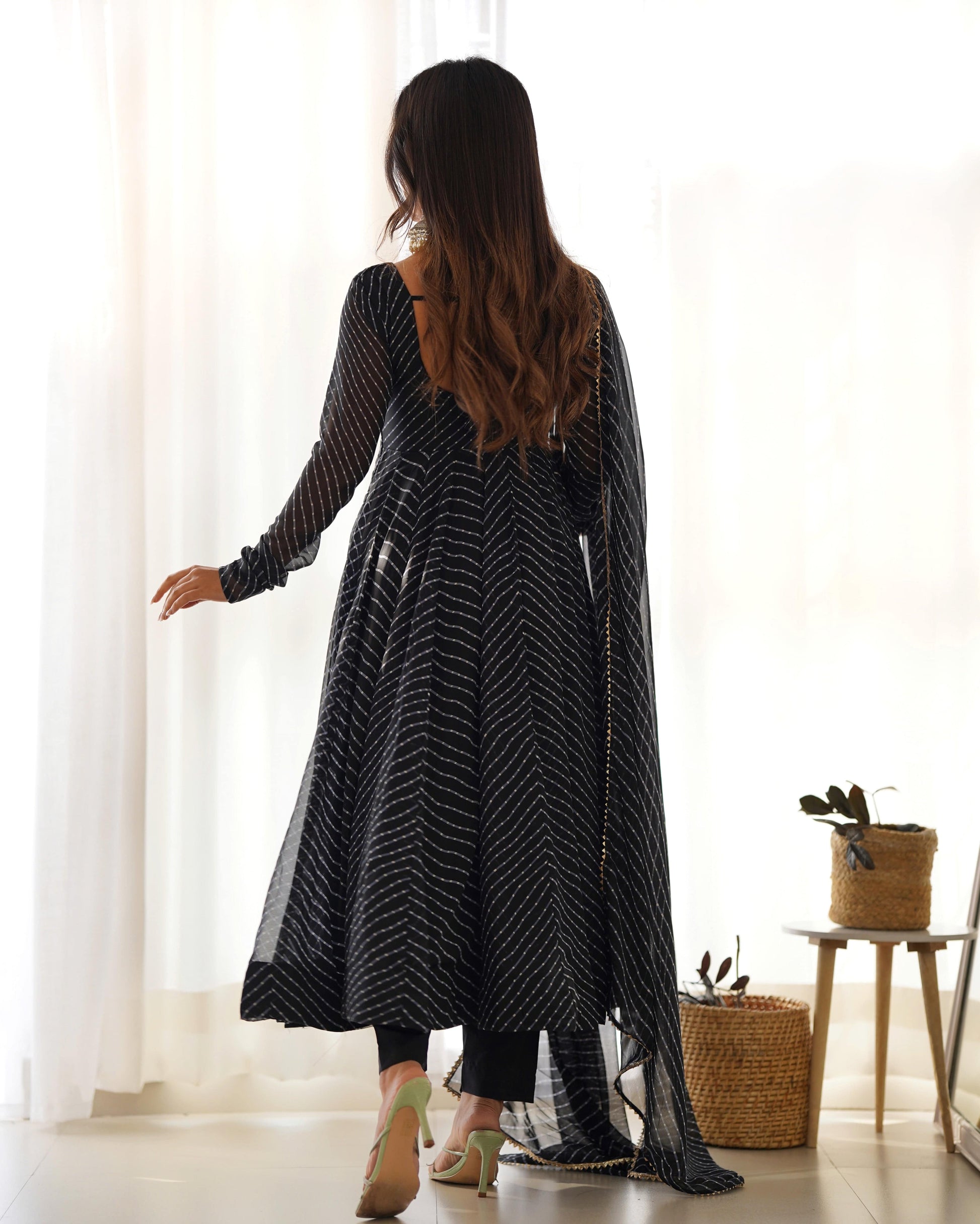 Splendid Faux Georgette Printed Fully Stitched Anarkali Pant Suit - INDIAN ELEGANCE