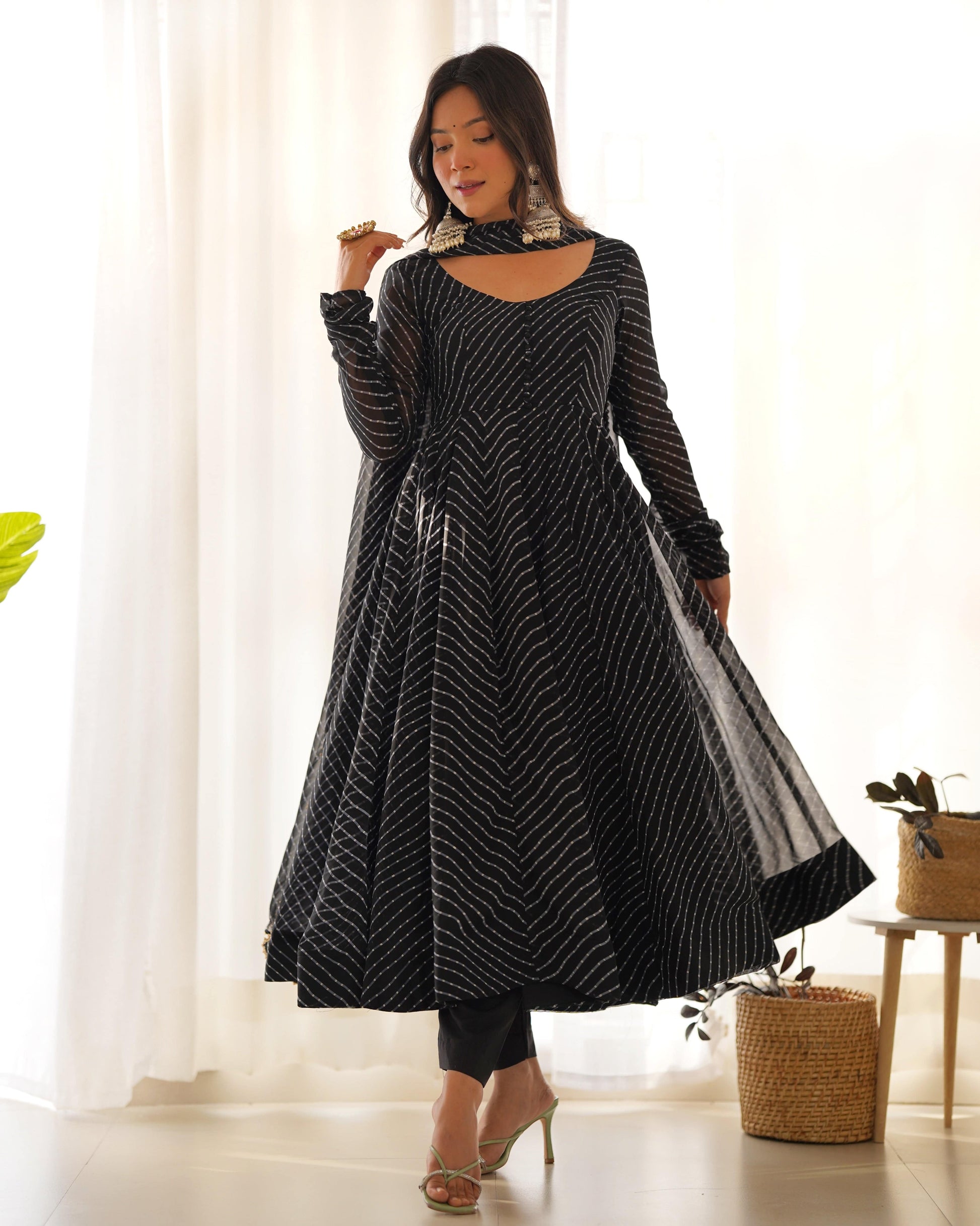 Splendid Faux Georgette Printed Fully Stitched Anarkali Pant Suit - INDIAN ELEGANCE