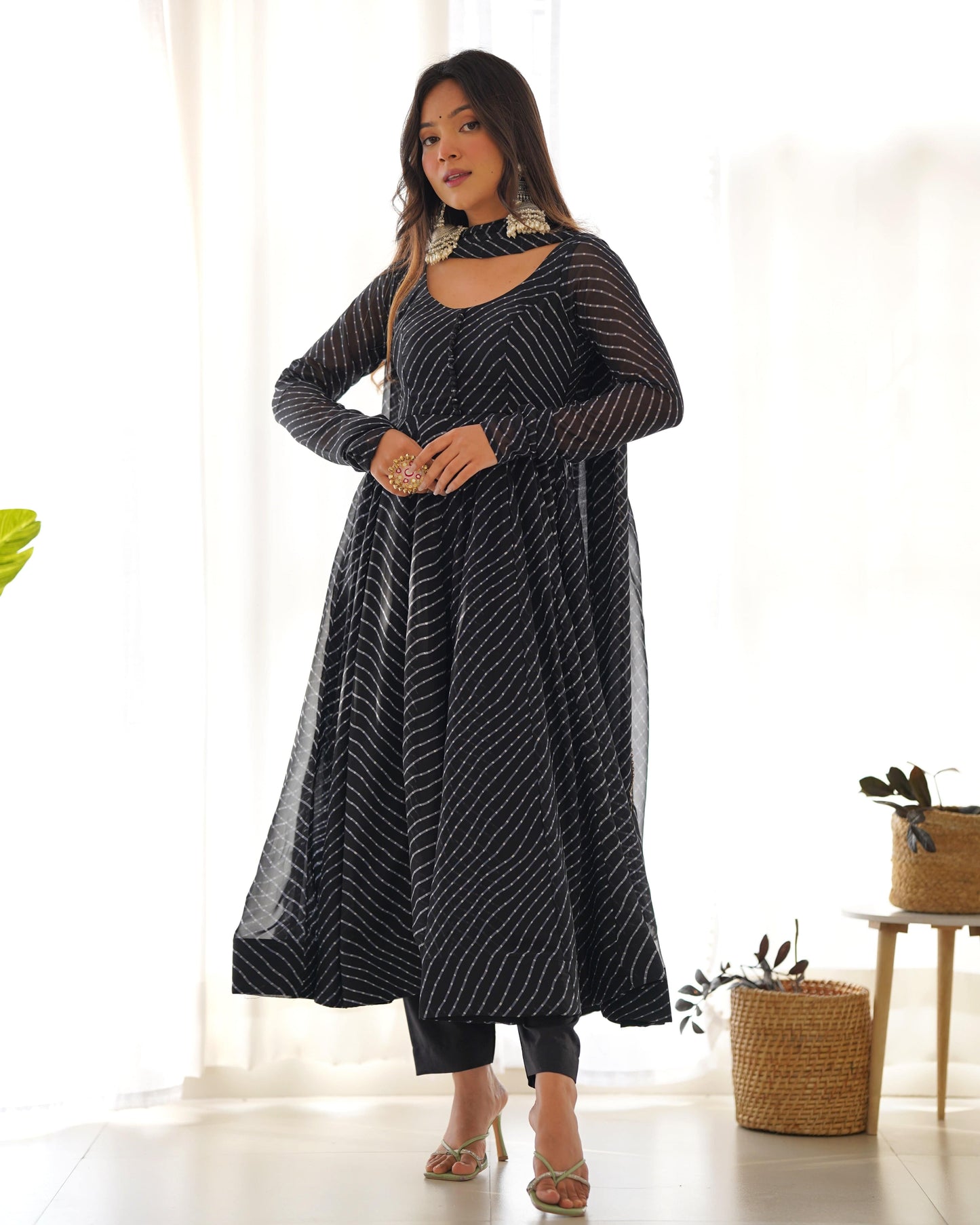Splendid Faux Georgette Printed Fully Stitched Anarkali Pant Suit - INDIAN ELEGANCE