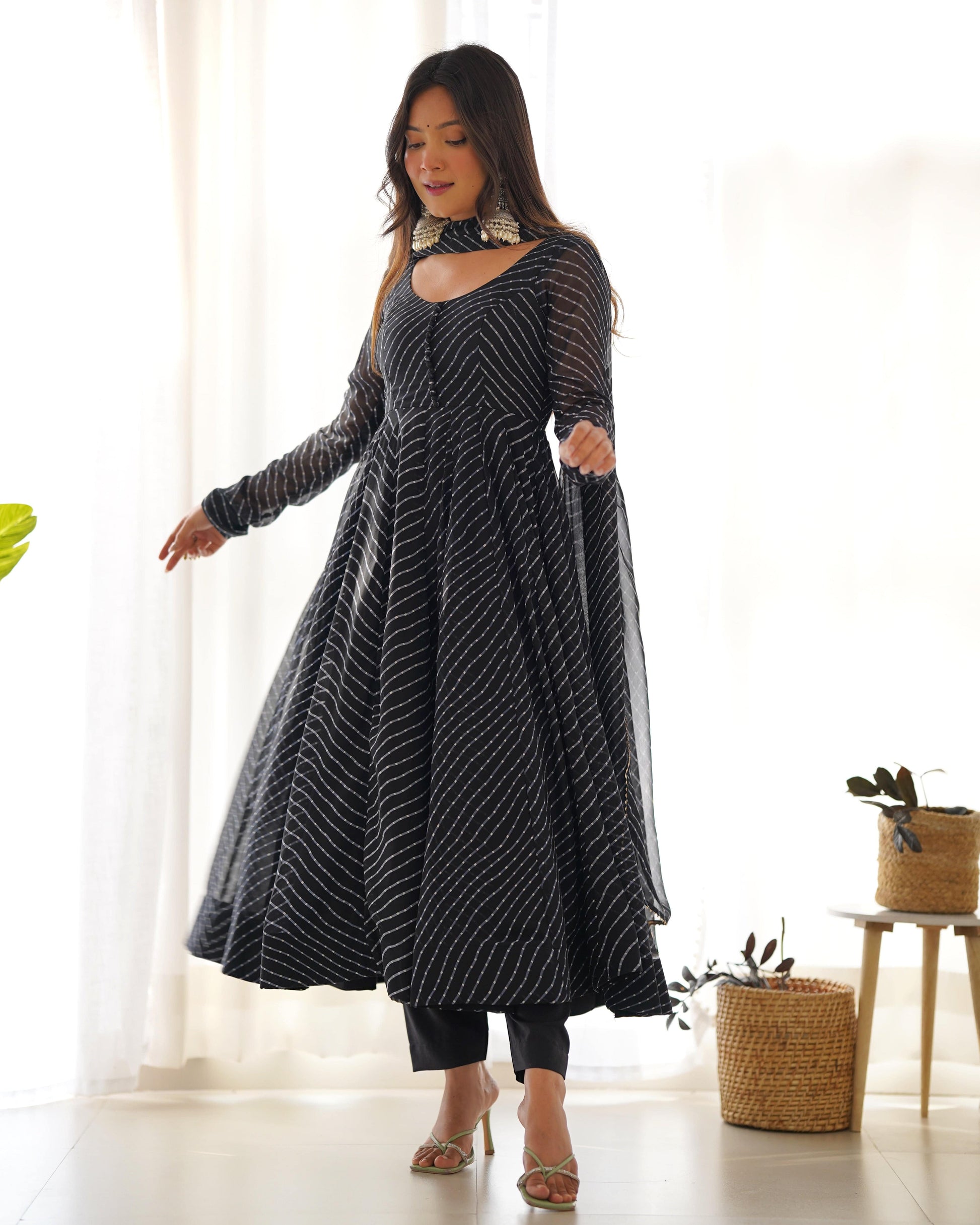Splendid Faux Georgette Printed Fully Stitched Anarkali Pant Suit - INDIAN ELEGANCE