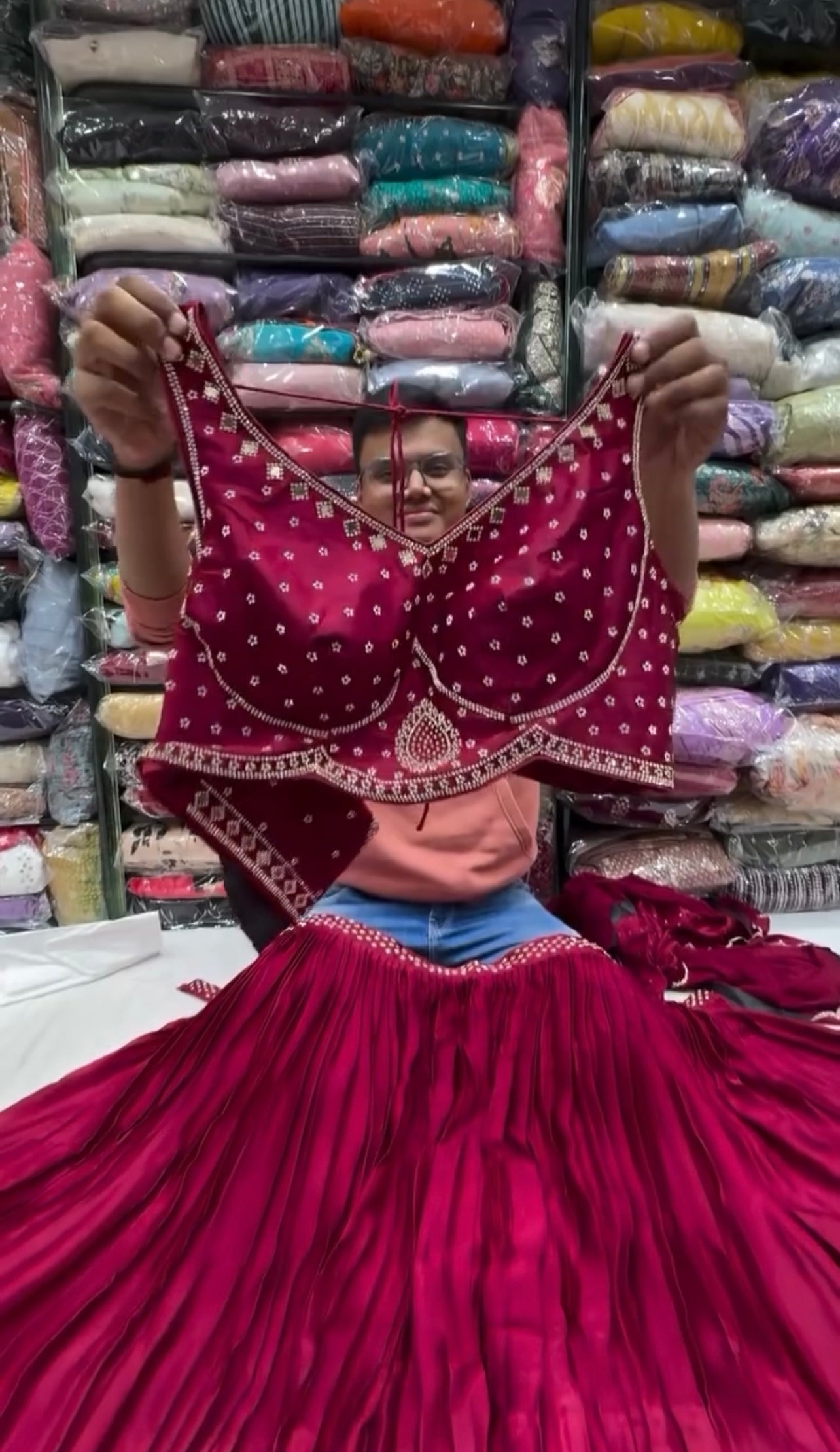 Wedding Wear Maroon Satin Silk Mirror Work Lehenga Choli Set | Festive Wear Lehenga Choli