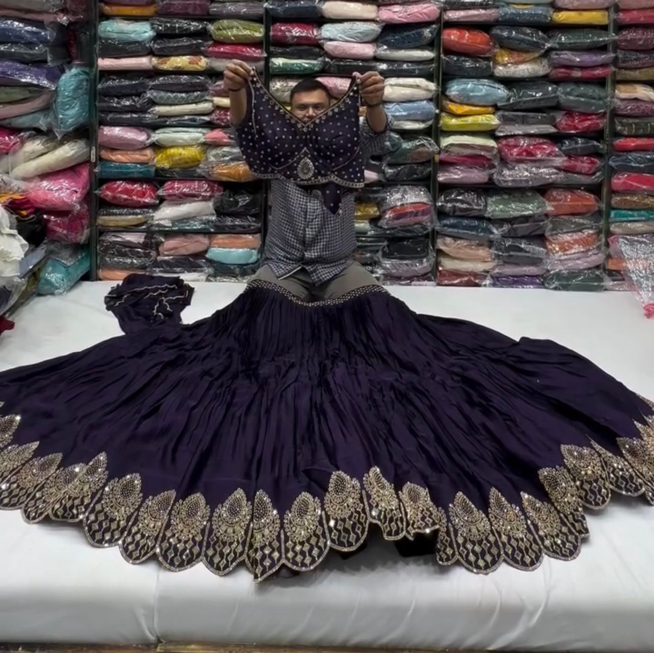 Wedding Wear Maroon Satin Silk Mirror Work Lehenga Choli Set | Festive Wear Lehenga Choli
