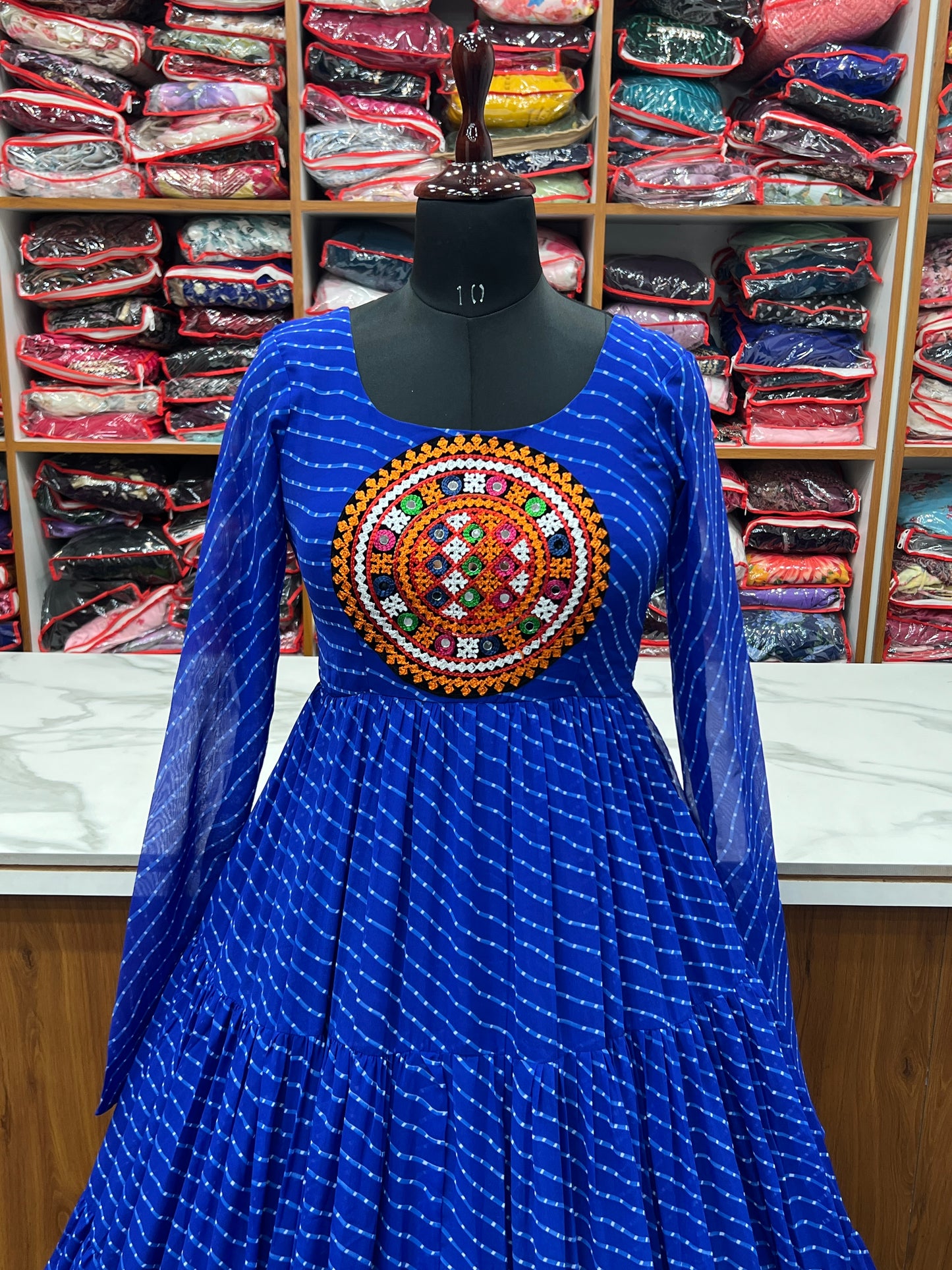 Arresting Navratri Wear Fully Stitched Designer Gown - INDIAN ELEGANCE