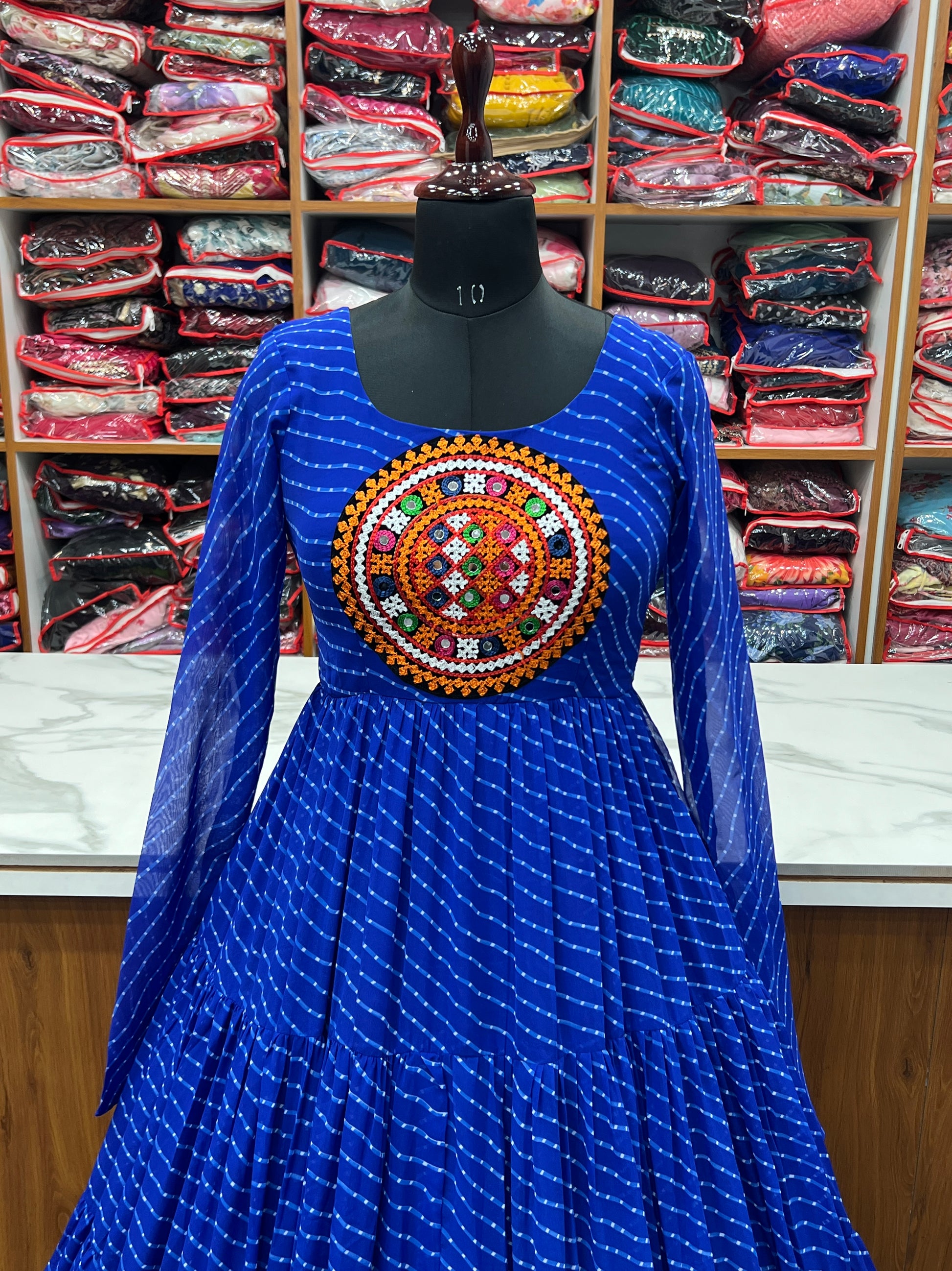Arresting Navratri Wear Fully Stitched Designer Gown - INDIAN ELEGANCE