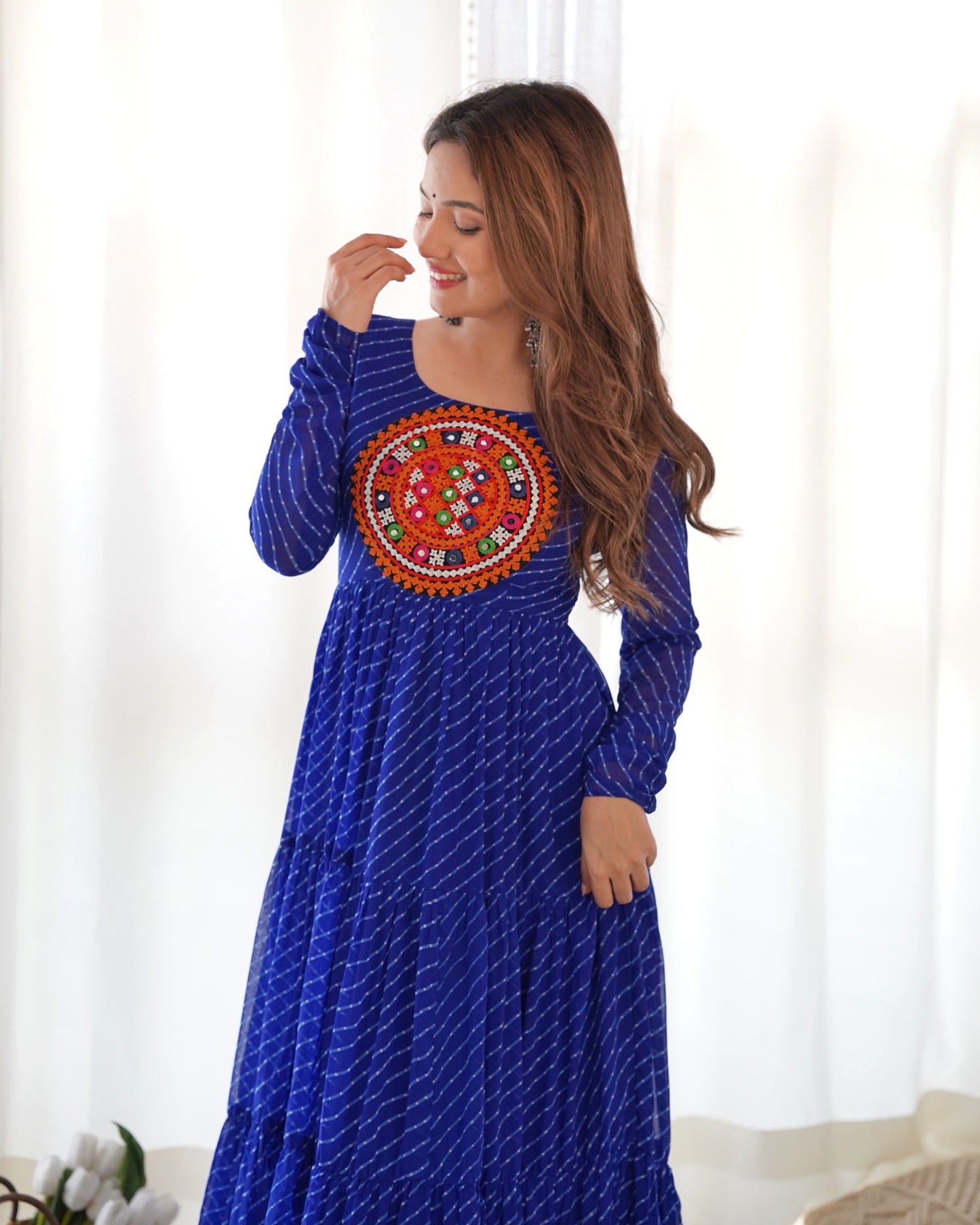 Arresting Navratri Wear Fully Stitched Designer Gown - INDIAN ELEGANCE