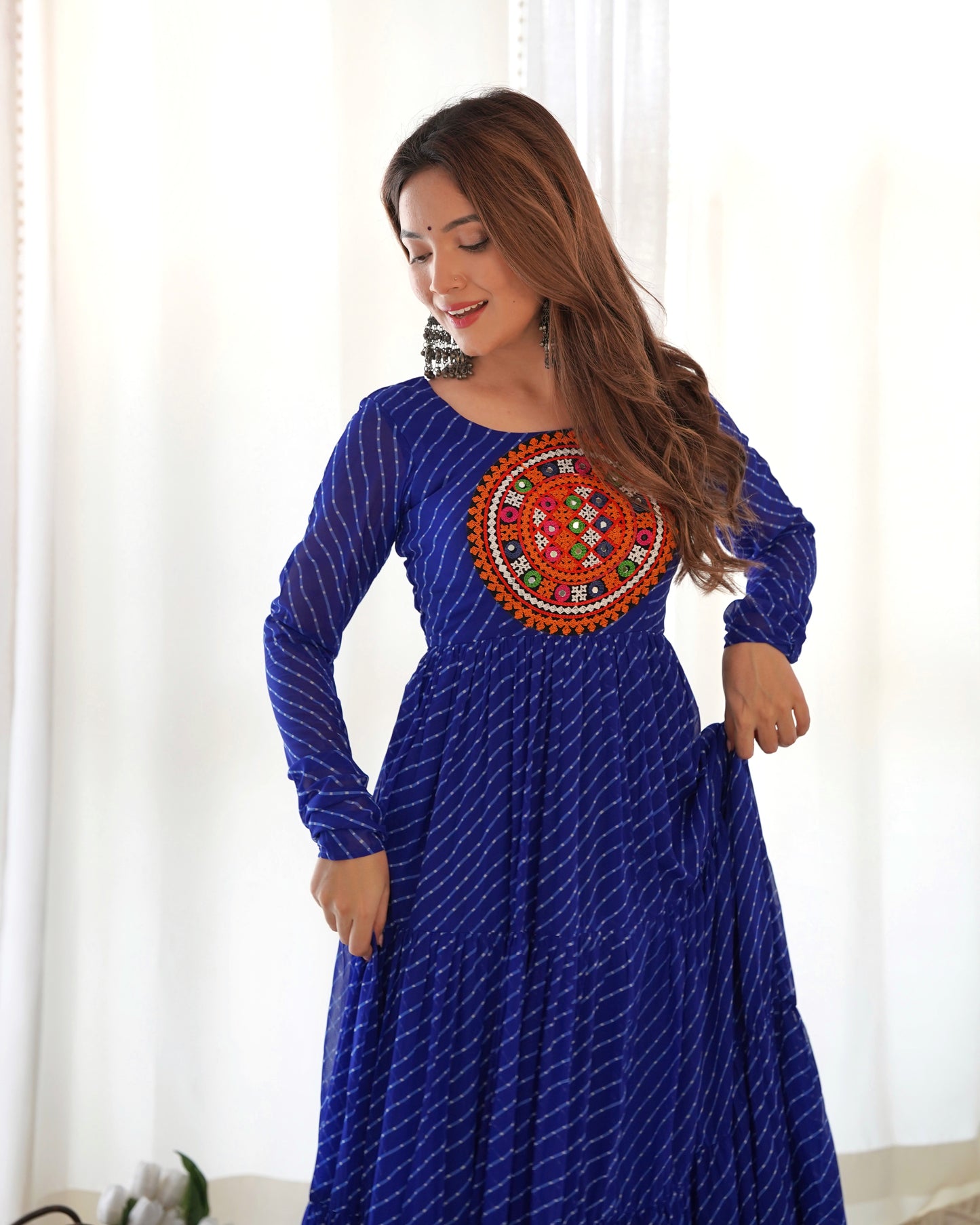 Arresting Navratri Wear Fully Stitched Designer Gown - INDIAN ELEGANCE