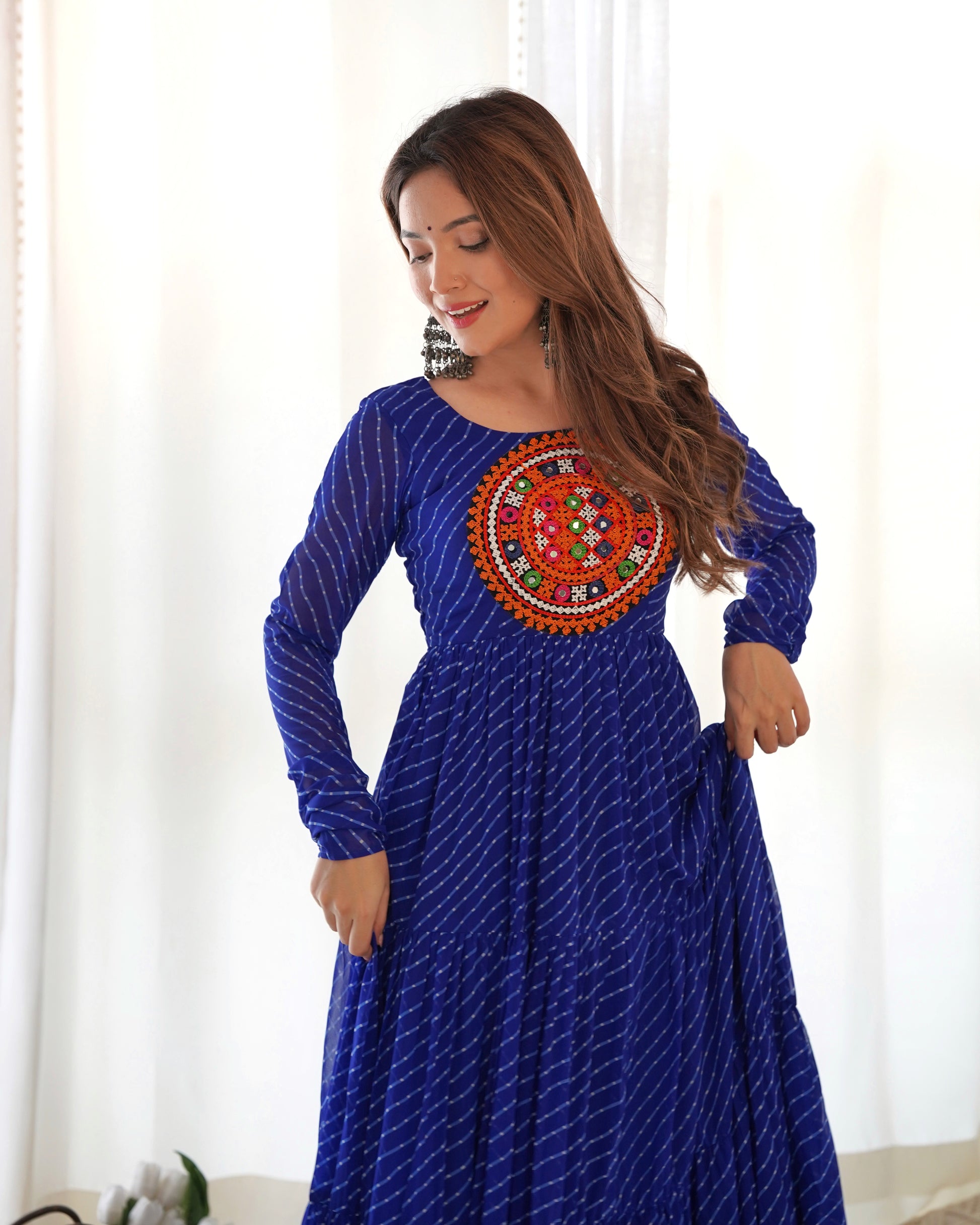 Arresting Navratri Wear Fully Stitched Designer Gown - INDIAN ELEGANCE