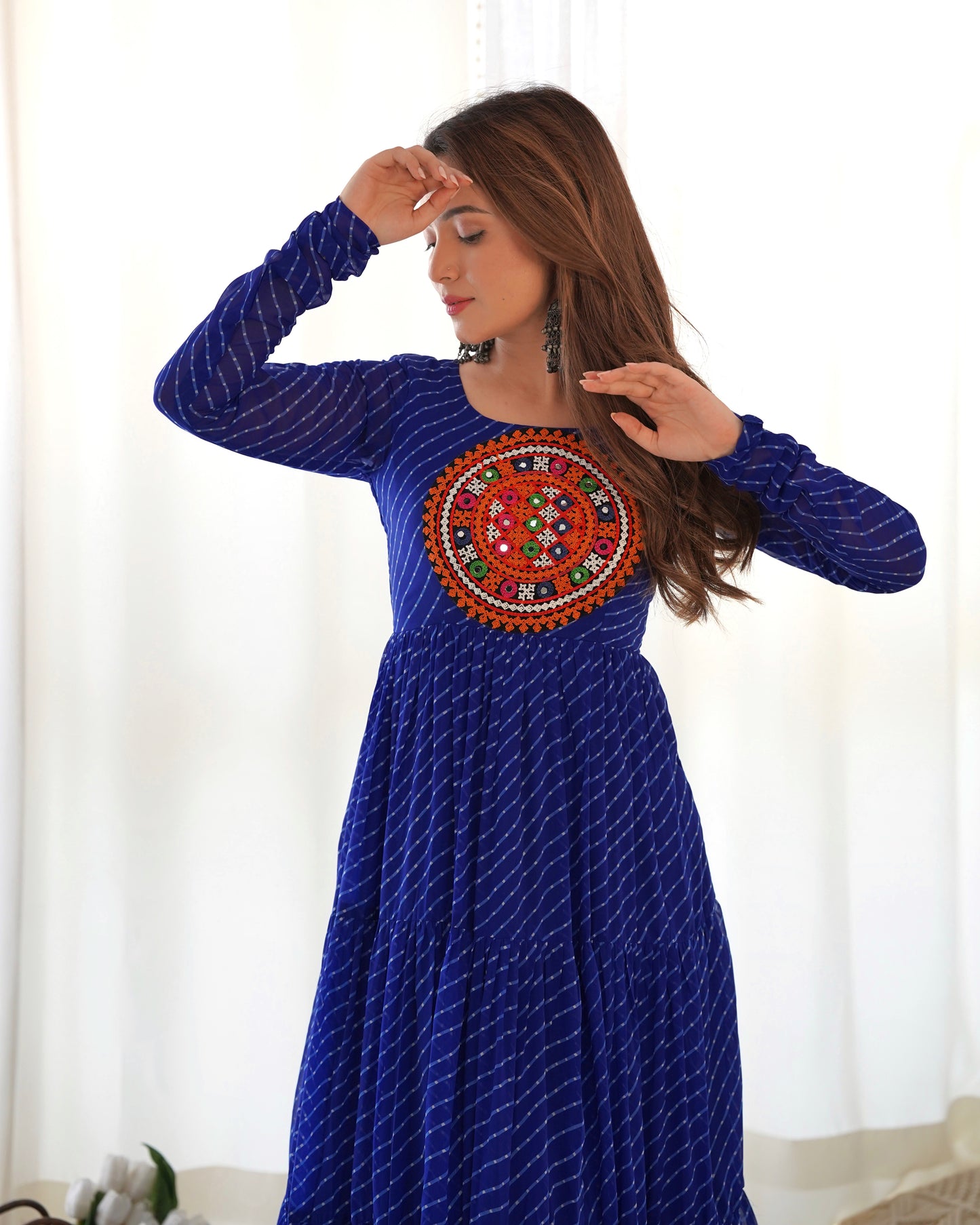 Arresting Navratri Wear Fully Stitched Designer Gown - INDIAN ELEGANCE