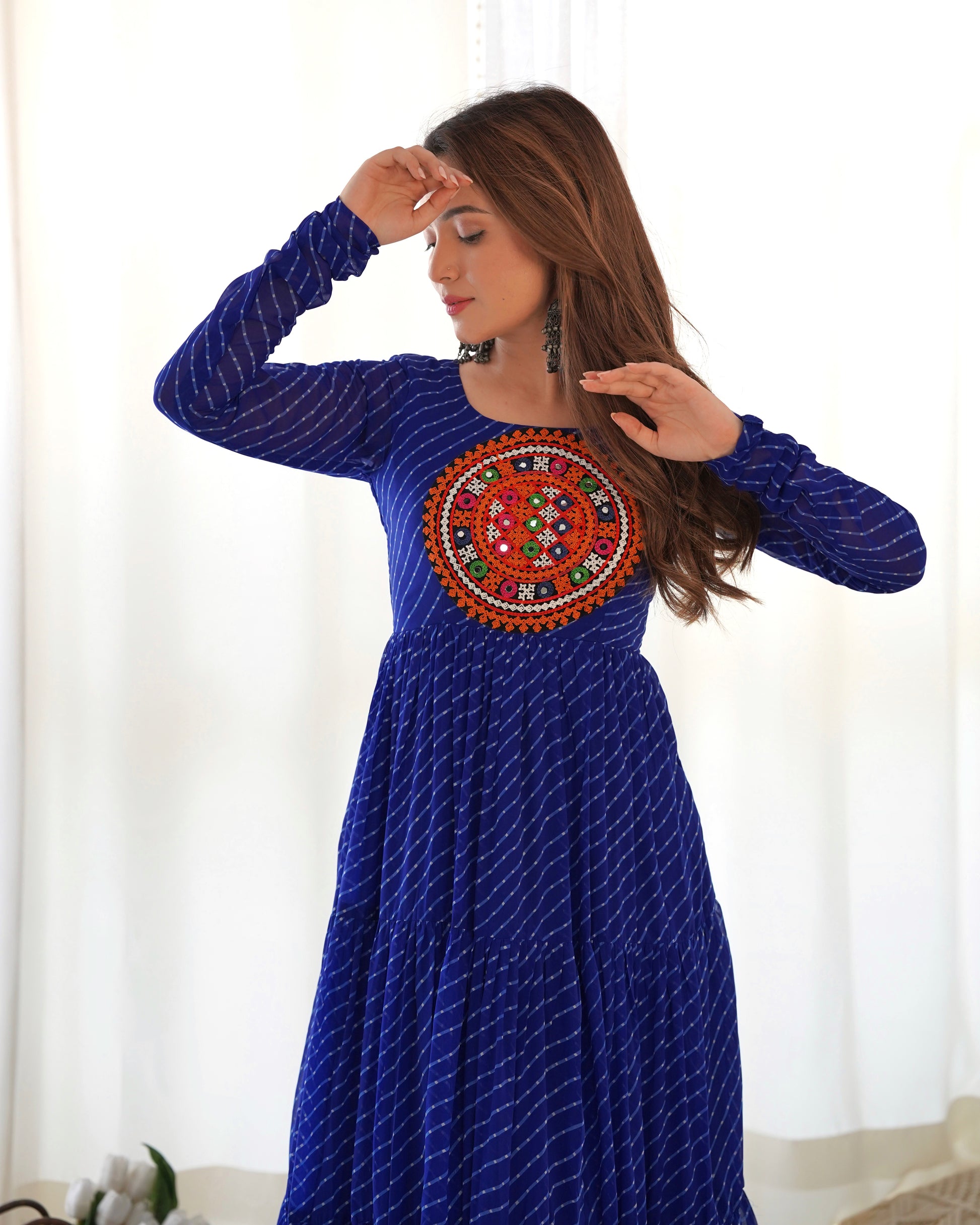Arresting Navratri Wear Fully Stitched Designer Gown - INDIAN ELEGANCE