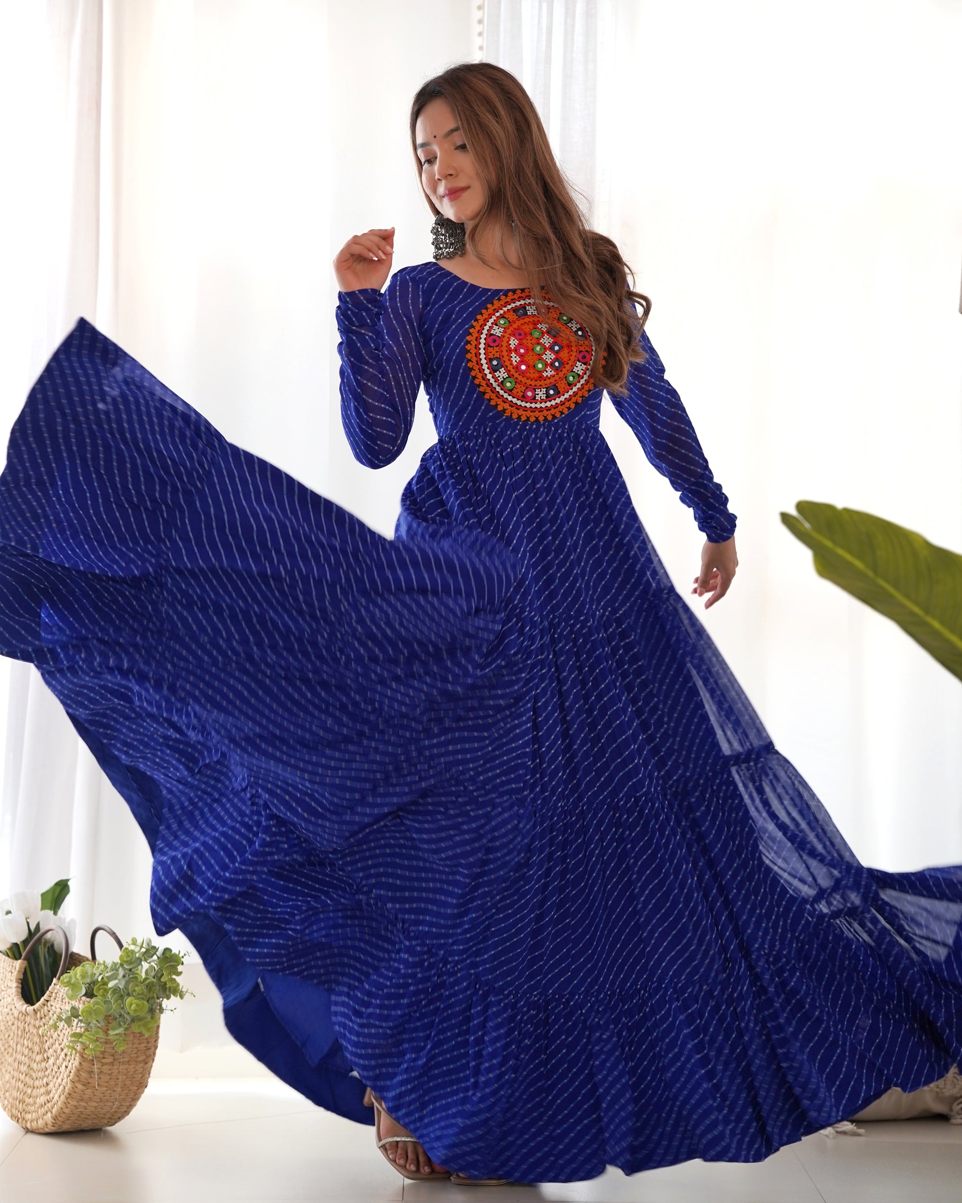 Arresting Navratri Wear Fully Stitched Designer Gown - INDIAN ELEGANCE