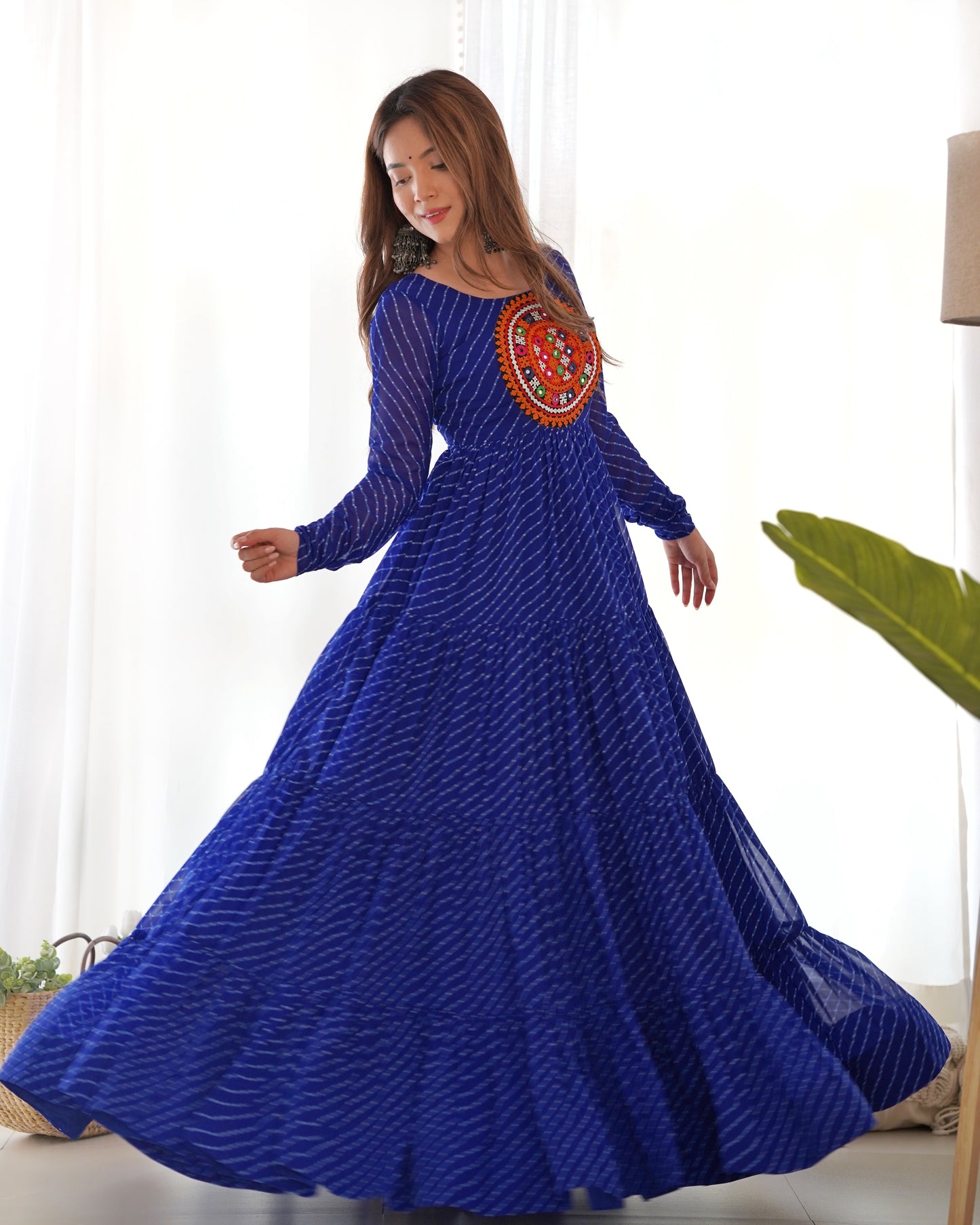 Arresting Navratri Wear Fully Stitched Designer Gown - INDIAN ELEGANCE