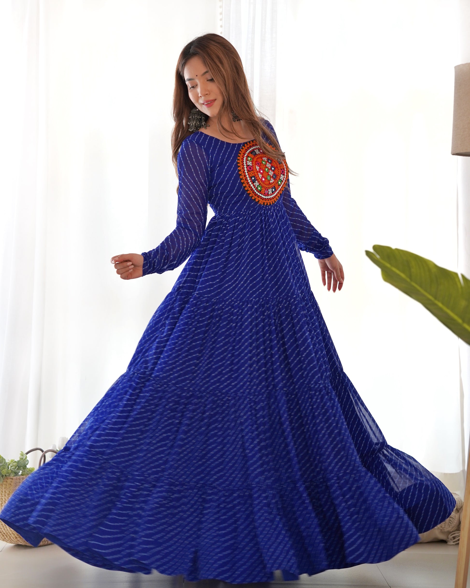 Arresting Navratri Wear Fully Stitched Designer Gown - INDIAN ELEGANCE