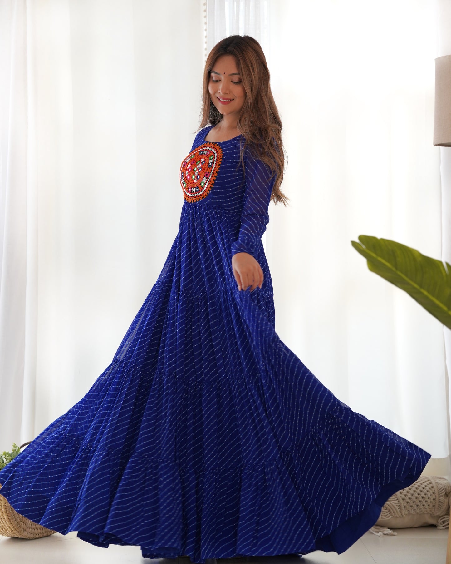 Arresting Navratri Wear Fully Stitched Designer Gown - INDIAN ELEGANCE