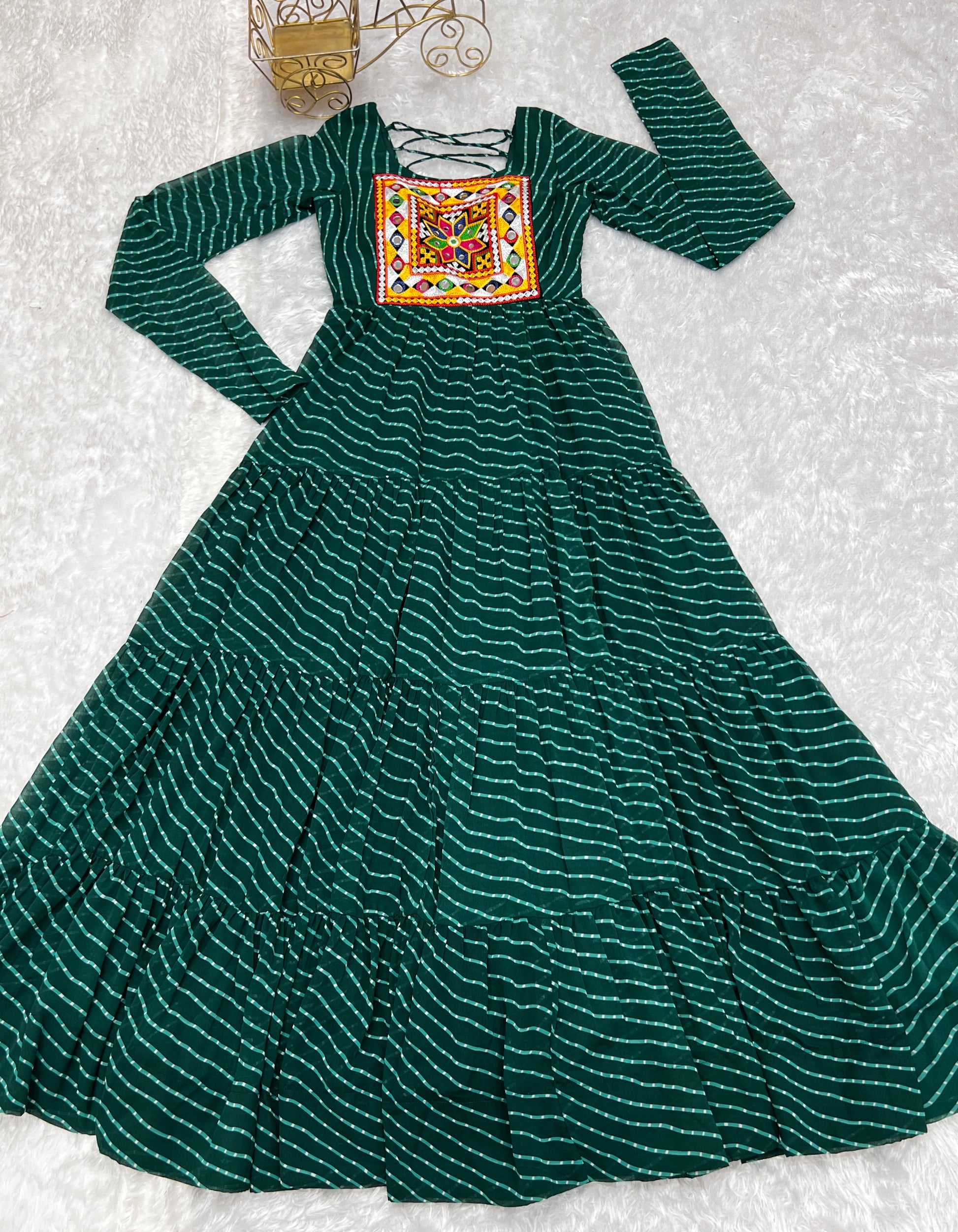 Arresting Navratri Wear Fully Stitched Designer Gown - INDIAN ELEGANCE