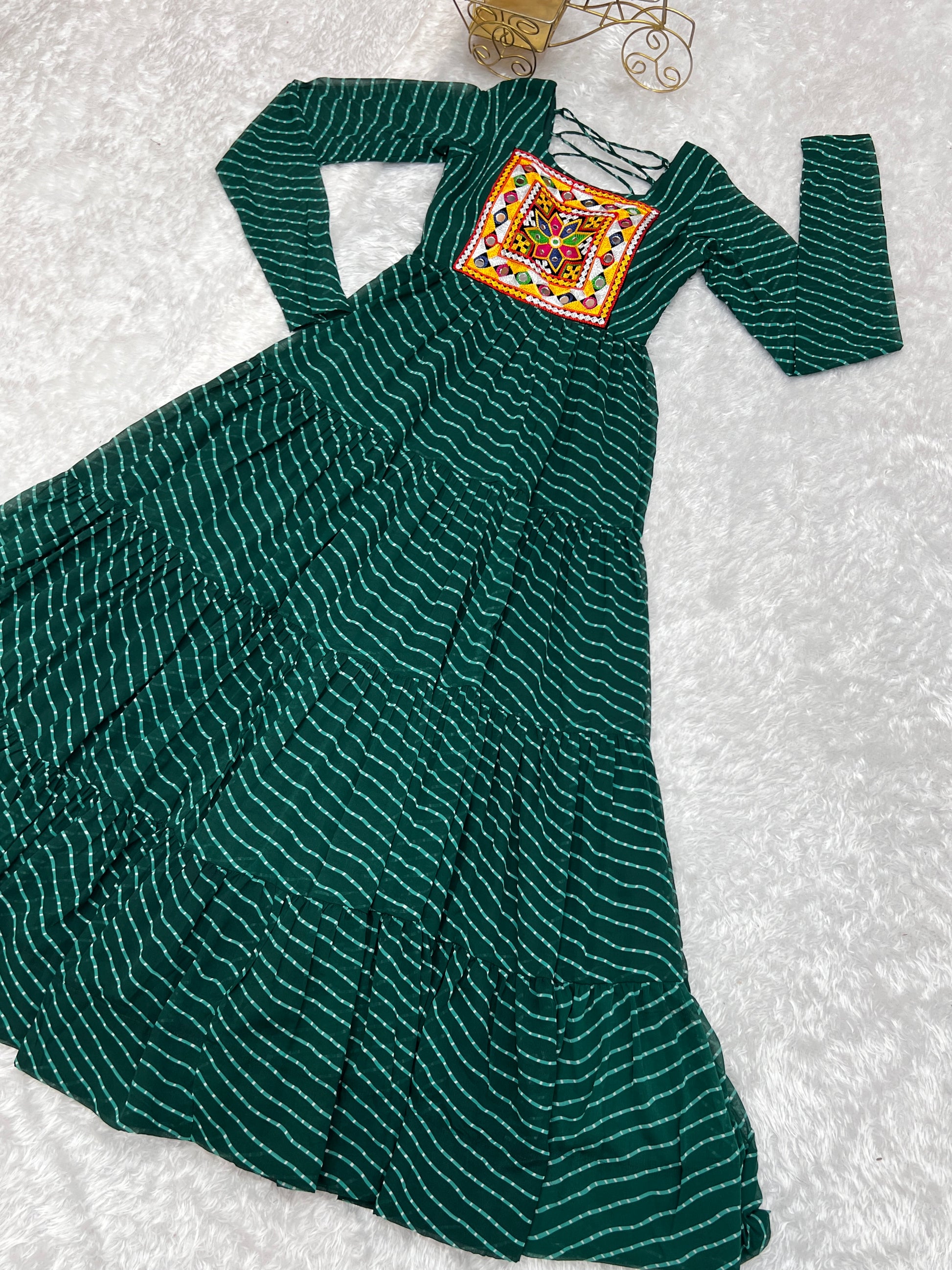 Arresting Navratri Wear Fully Stitched Designer Gown - INDIAN ELEGANCE